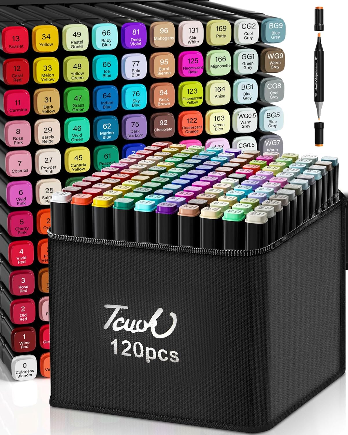 YESDEX Alcohol Markers Brush Tip - 120 Color Double Tipped Art Drawing Marker, Alcohol Based Markers Set for Artist, Adult, Highlighter Pen Sketch for Painting, Coloring, Sketching and Drawing image number 4