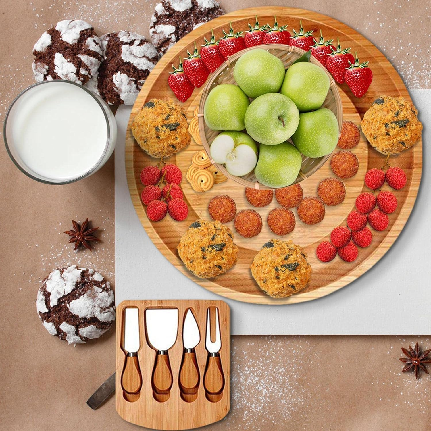 Cheese Board Set | 13.5-Inch Deli Plate,Unique, Housewarming, Wedding Family Friends Wives Children image number 3