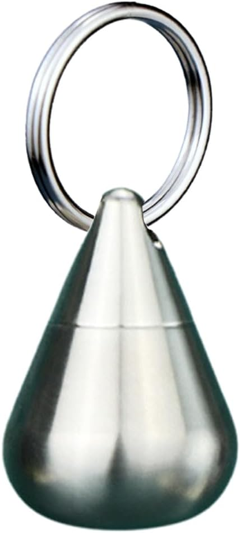 Small Drop-Shaped Pill Box Organiser, Waterproof Keychain Pill Holder, Stainless Steel Pill Container for Travel Pocket Purse, Unique Pendant for Necklace, Portable EDC Pill Case with Keyring for Outdoor/Daily/Emergency (Teardrop)