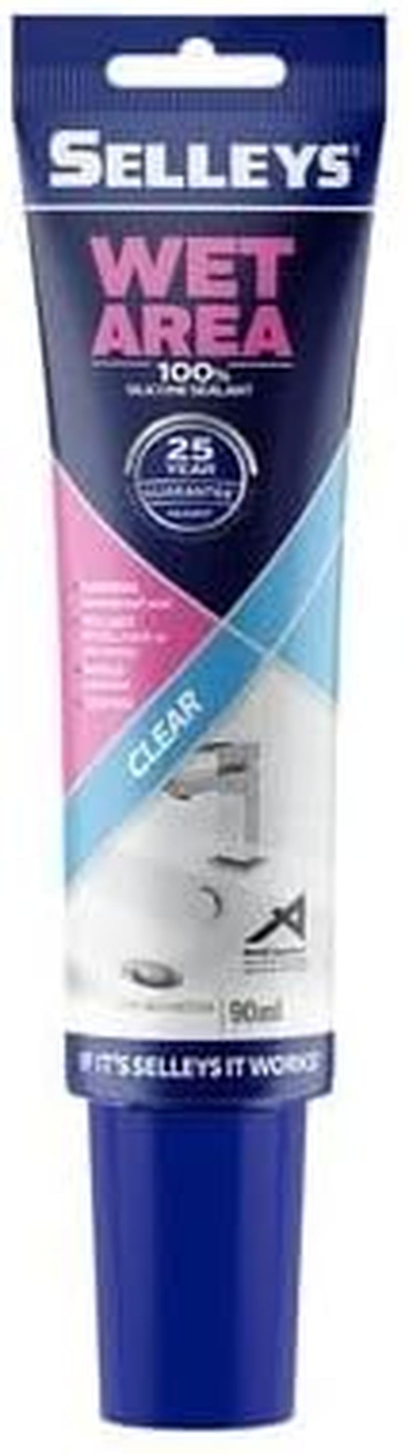 Selleys Wet Area Silicone Sealant 90 Ml, Clear