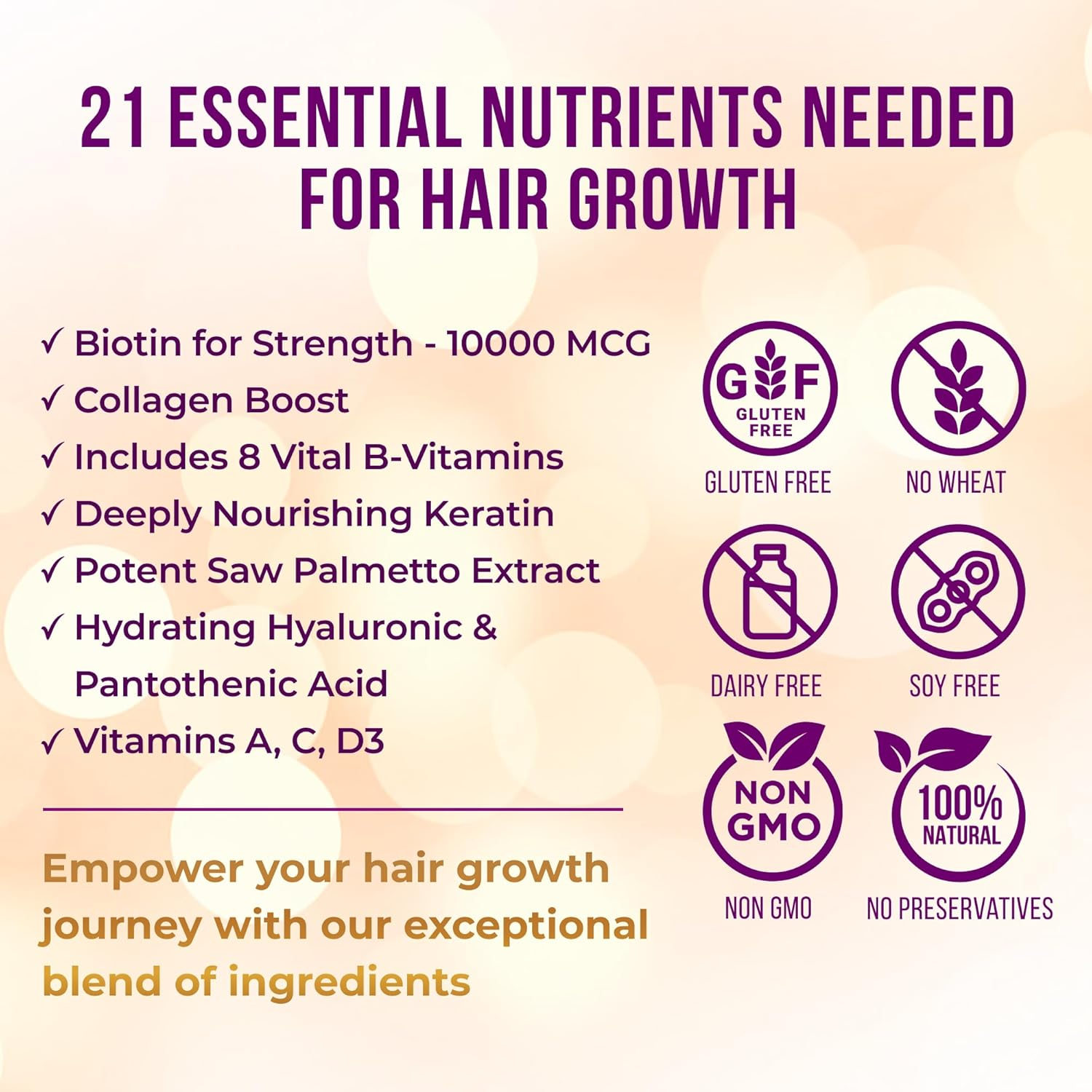 Vitamo Hair Growth Vitamins for Women - Postpartum Biotin & Collagen Supplement - Premium Hair Loss Treatment - Fast Regrowth for Hair Skin and Nails - Accelerate Thickness + Volume | 90 Count image number 2