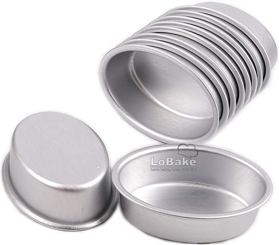 Lobake 10Pcs Mini Size Oval Egg Shape Aluminium Alloy Metal Cheese Pan Cake Mold Bread Mould Tart Holder Pudding Jelly Tin DIY Bakery D00 image number 5