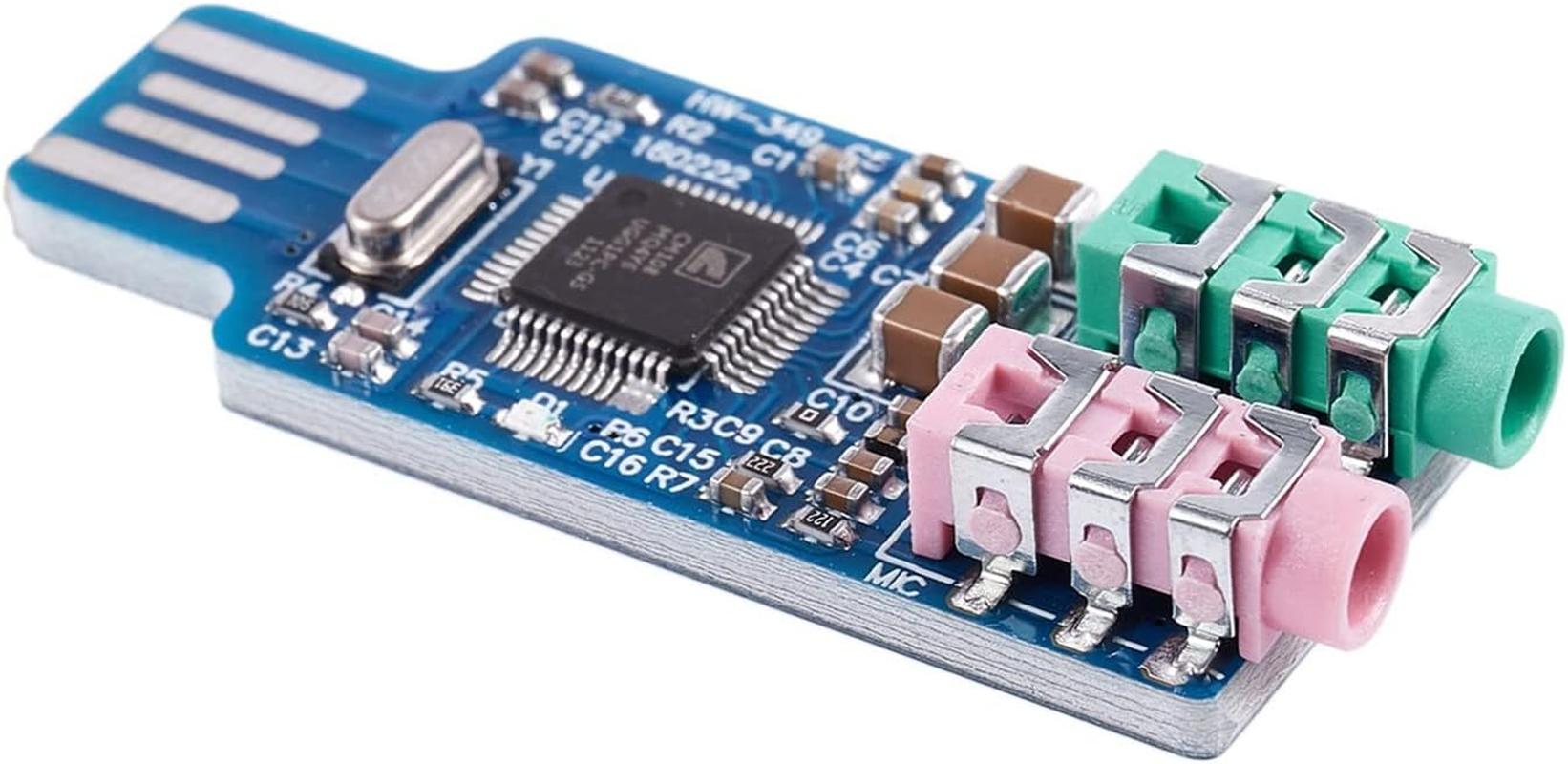 Lrocaoai 4X Free Driver USB Sound Card CM108 USB Sound Card Chip Blue, 750080824