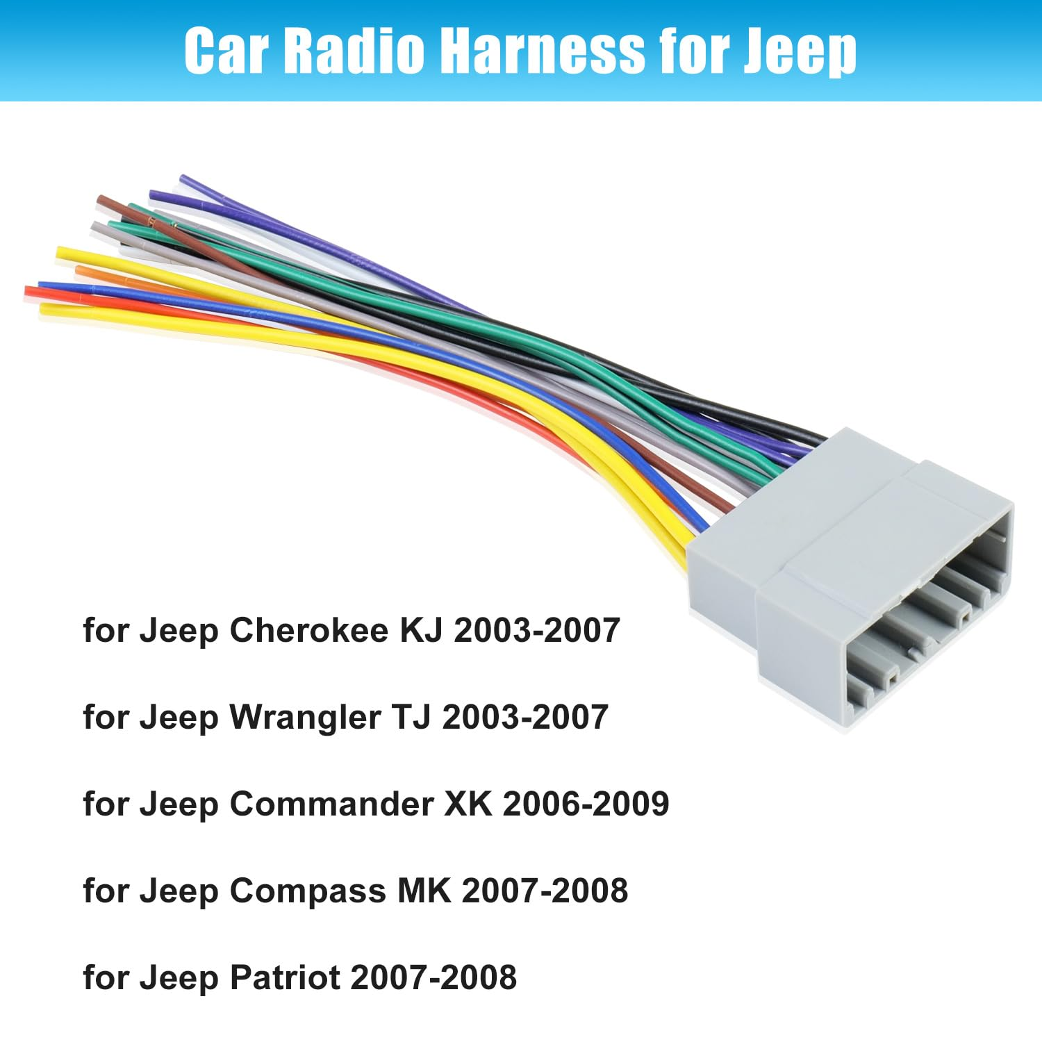 Car Radio Wiring Harness Adapter Connector Replacement for 2002-2007 Dodge Ram,2003-2007 Jeep,2000-2007 Chrysler Radio Stereo Audio Video Wire Cable image number 5