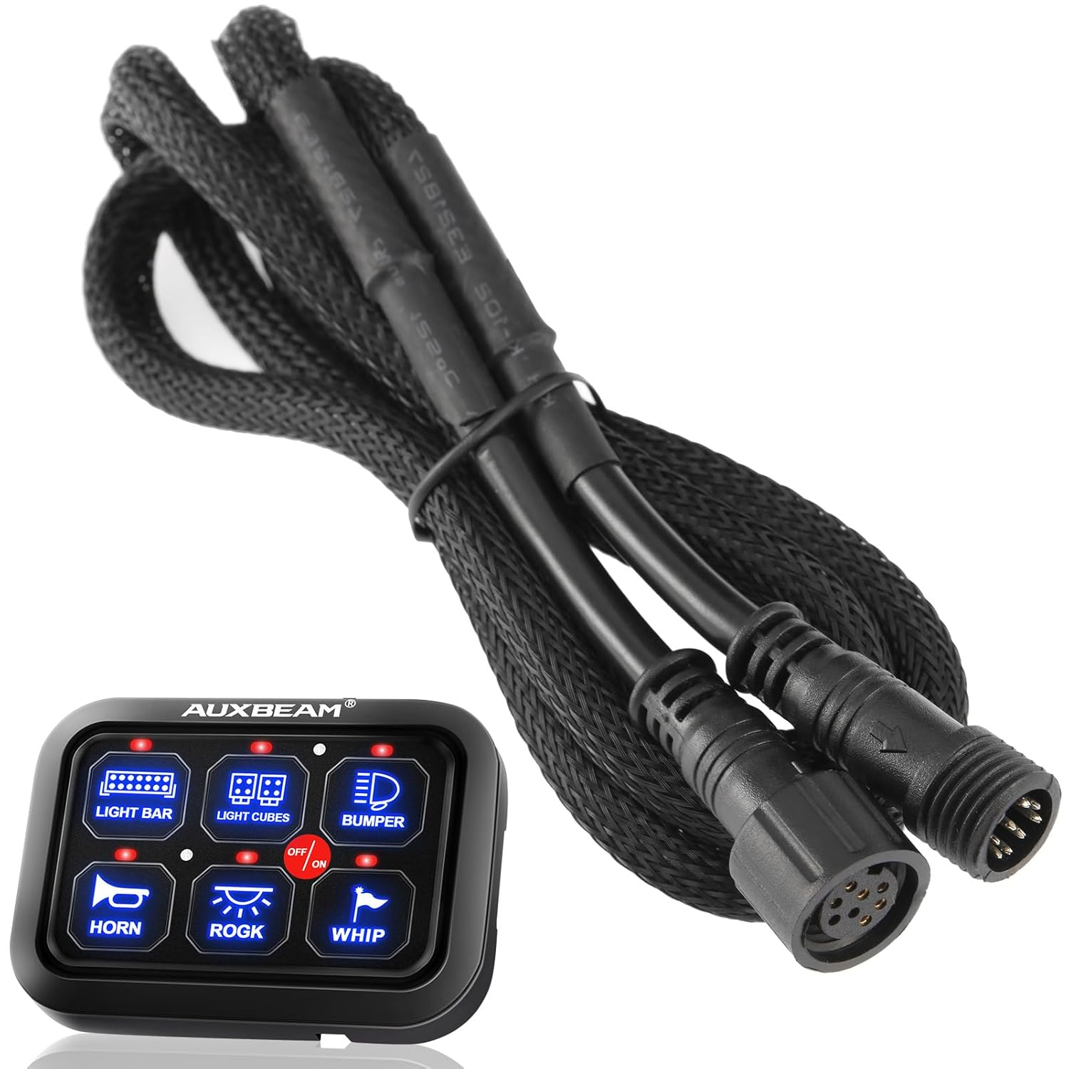 Auxbeam Extension Wiring Harness for 6 Gang Switch Panel BC60, GC60, Switch Controller Extended Wire Line, 1.2M/47 Inch image number 5