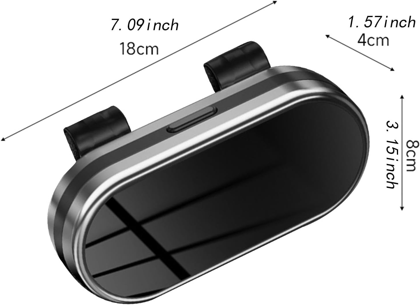 Qtueop Sun Visor Glasses Holder Storage Box Accessory Organizer Clip Holder That Protects Glasses Suitable for Storing Glasses, Black Rose Gold, as Described - Black Silver image number 7