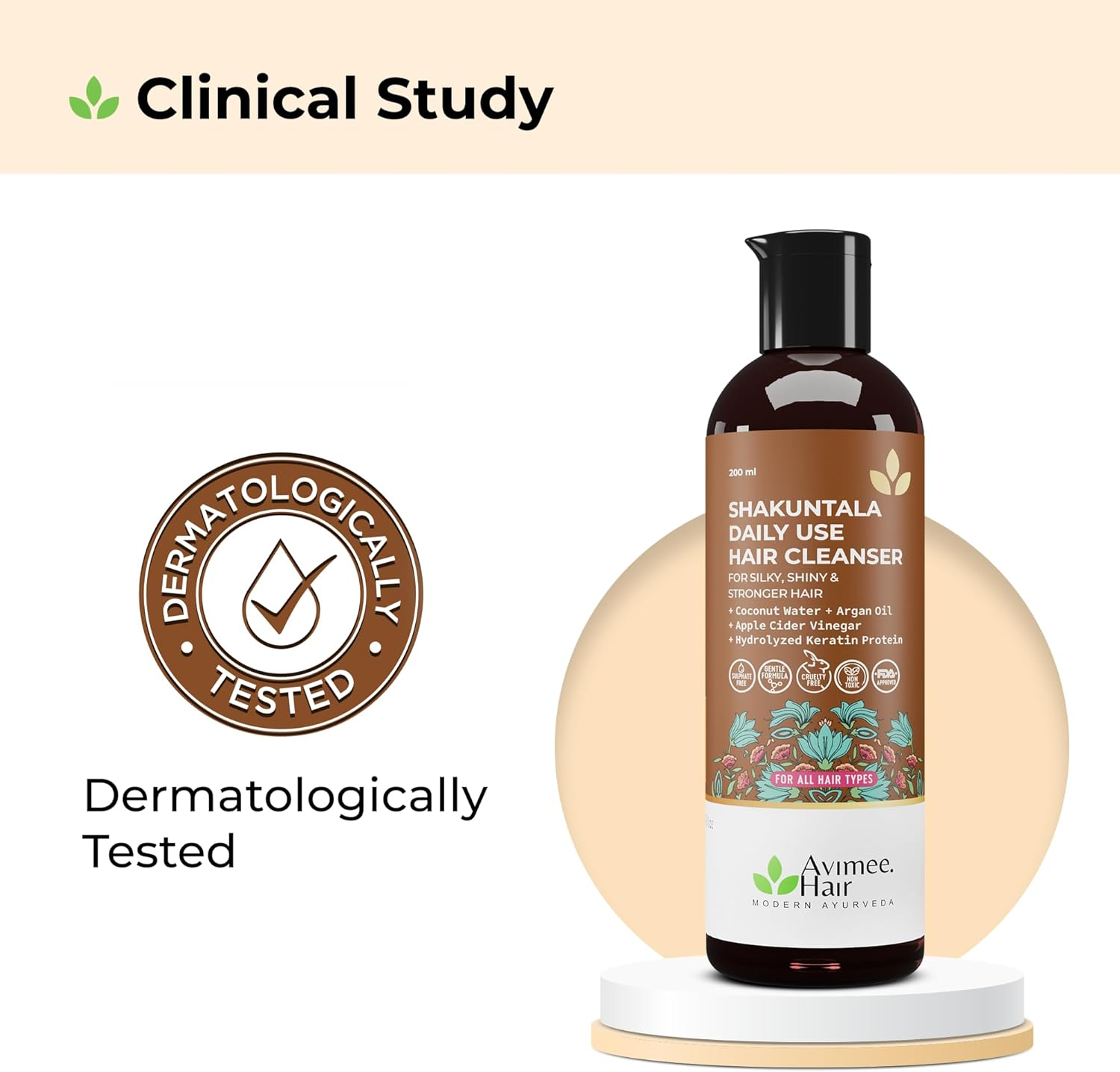 AVIMEE HERBAL Shakuntala Daily Use Hair Cleanser for Silky Hair for Unisex 200 Ml