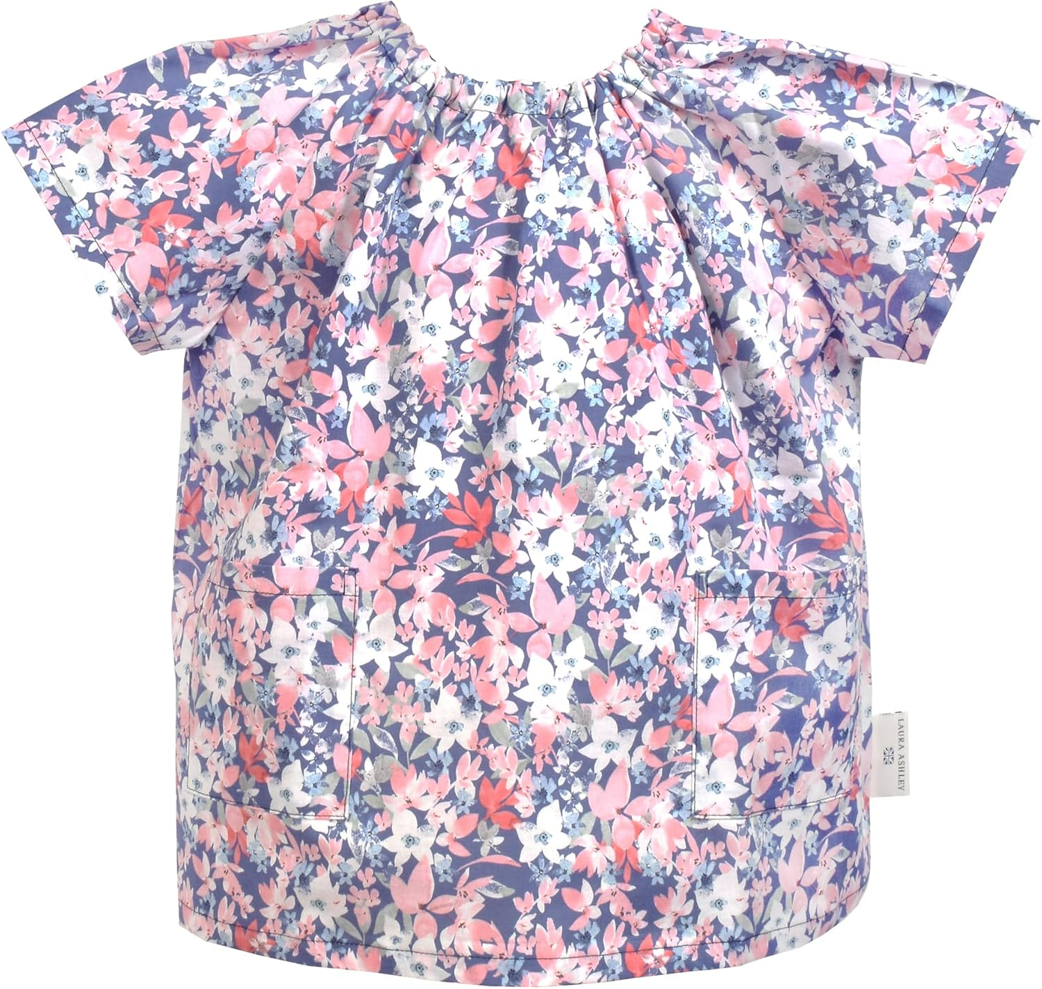 COLORFUL CANDY STYLE Laura Ashley N1343813 Short Sleeve Smock (39.4-43.3 Inches (100-110 Cm) Floret Set of 3 Fashionable Children'S Short Sleeve Smock Kindergarten Apron for Elementary School image number 4