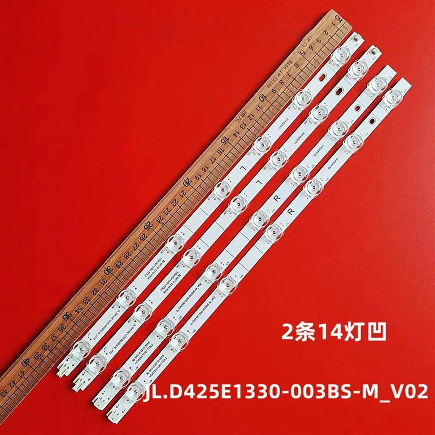 LOTOAK 4Tv(16Pcs) LED Backlight Strip Compatible with Hisense JL.D425E1330-003BS-M_V02 43"TV 43R6E3 43H6G 43R6090G 43H6570G 43R6000GM 14 Lamp (Color : 16PCS(4TV))