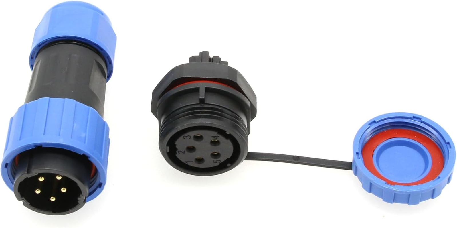 Hangton TY20 5 Pin 10A Waterproof Bulkhead Connector Screw Terminal Male Female Wire Plug Receptacle for Outdoor Electrical Device, 14Awg 6-12Mm OD image number 7