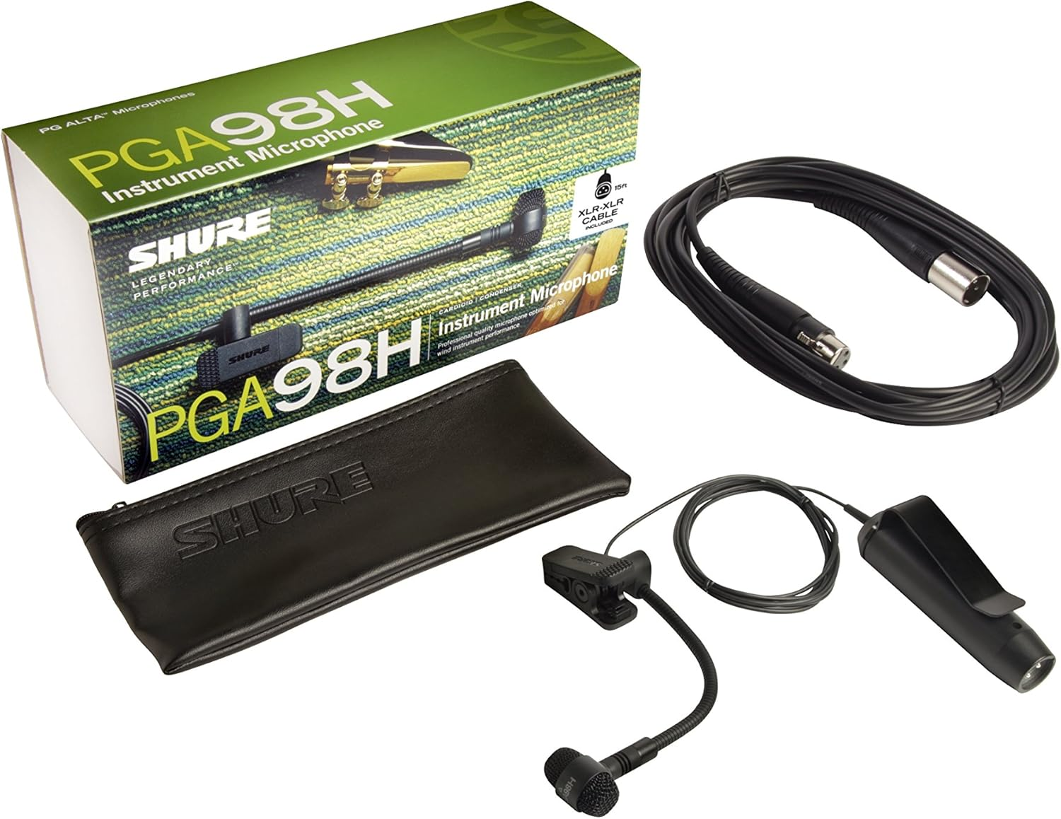 Shure PGA98H-XLR Cardioid Condenser Gooseneck Instrument Microphone with 15' XLR-XLR Cable image number 5