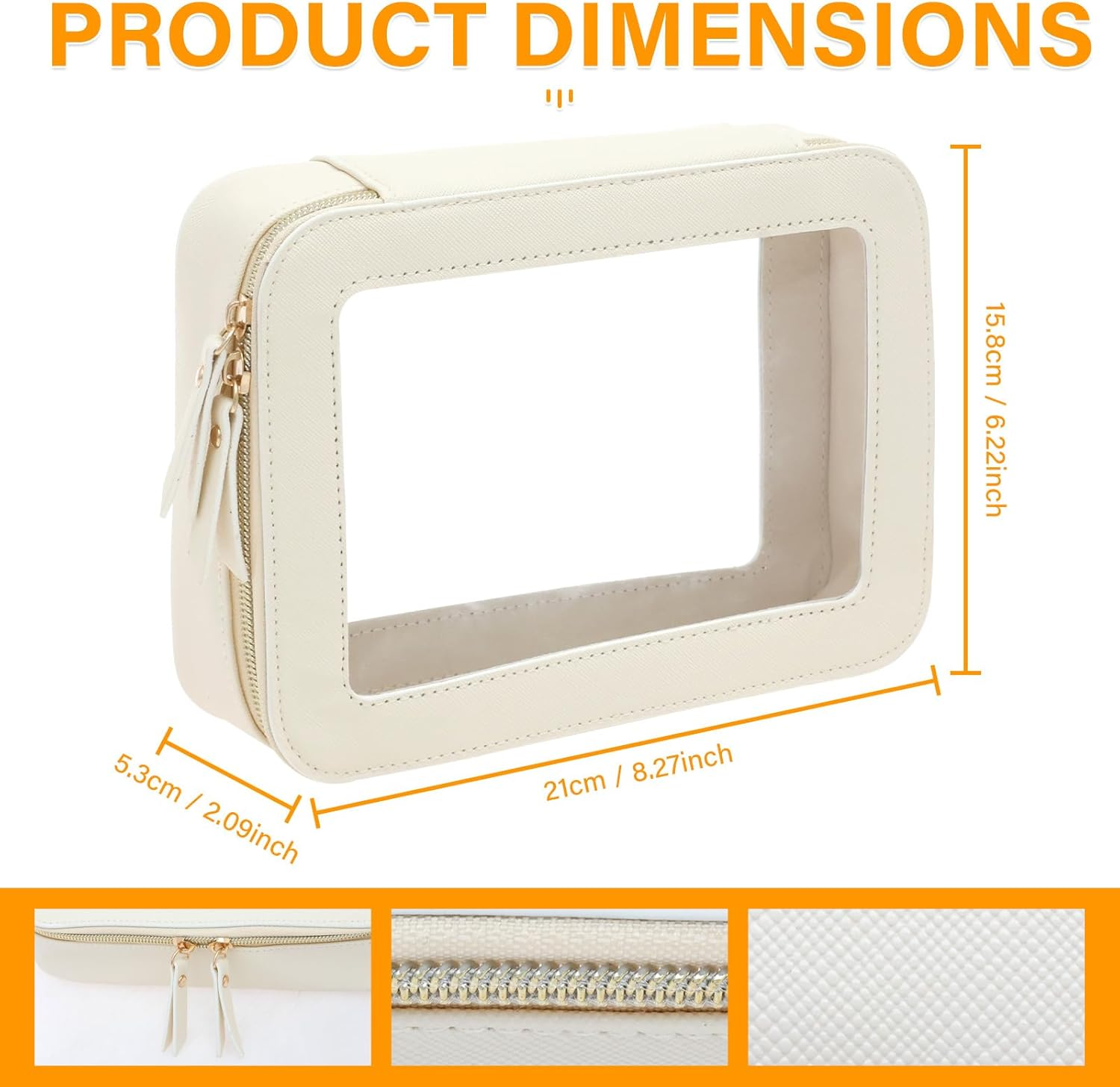 NIPUAEGO Travel Toiletry Makeup Bag, Multifunctional Portable Traveling Compact Toiletry Bag with Zipper for Women 21X5.3X15.8Cm