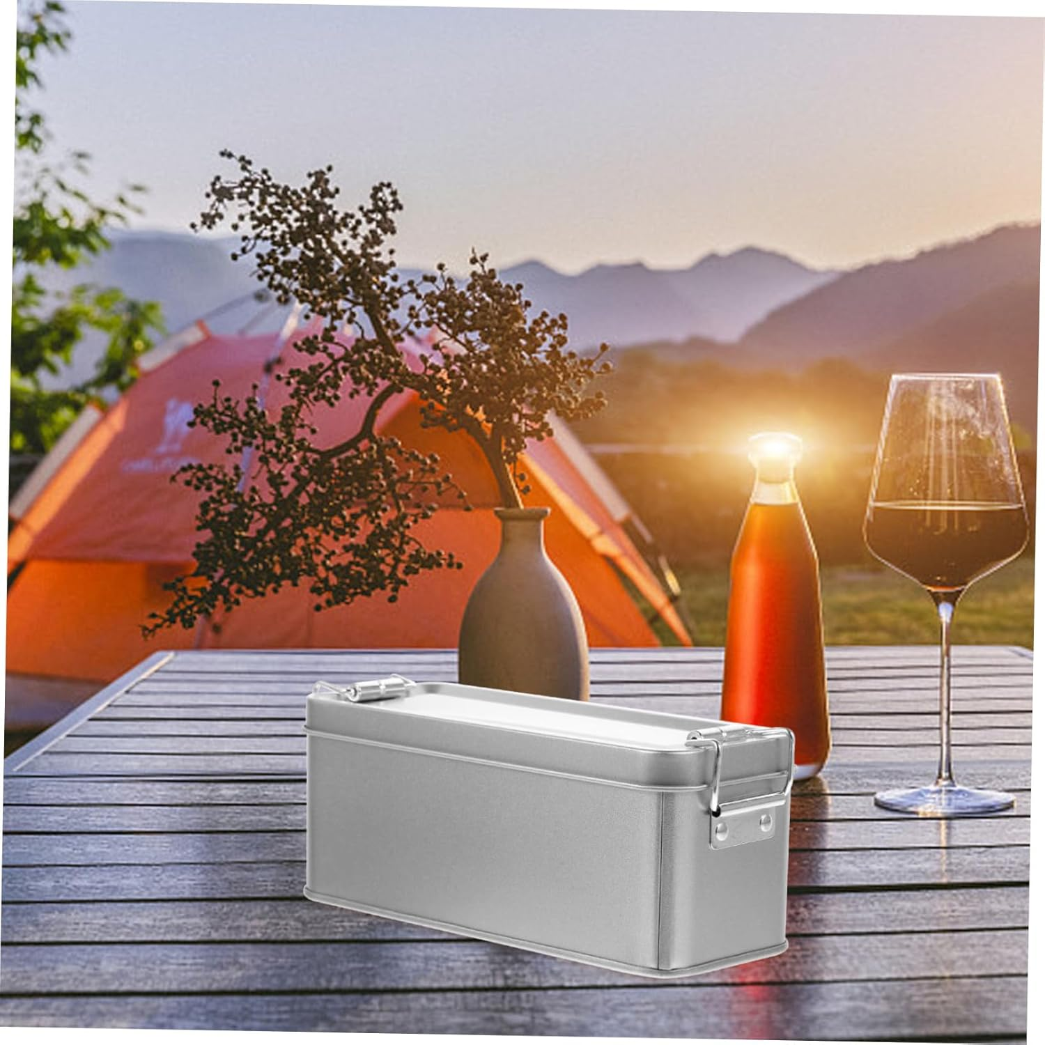 Mikinona Tinplate Candy Box Retro Storage Boxes for Cookies Lid for Cookie Packing and Home Organization image number 3