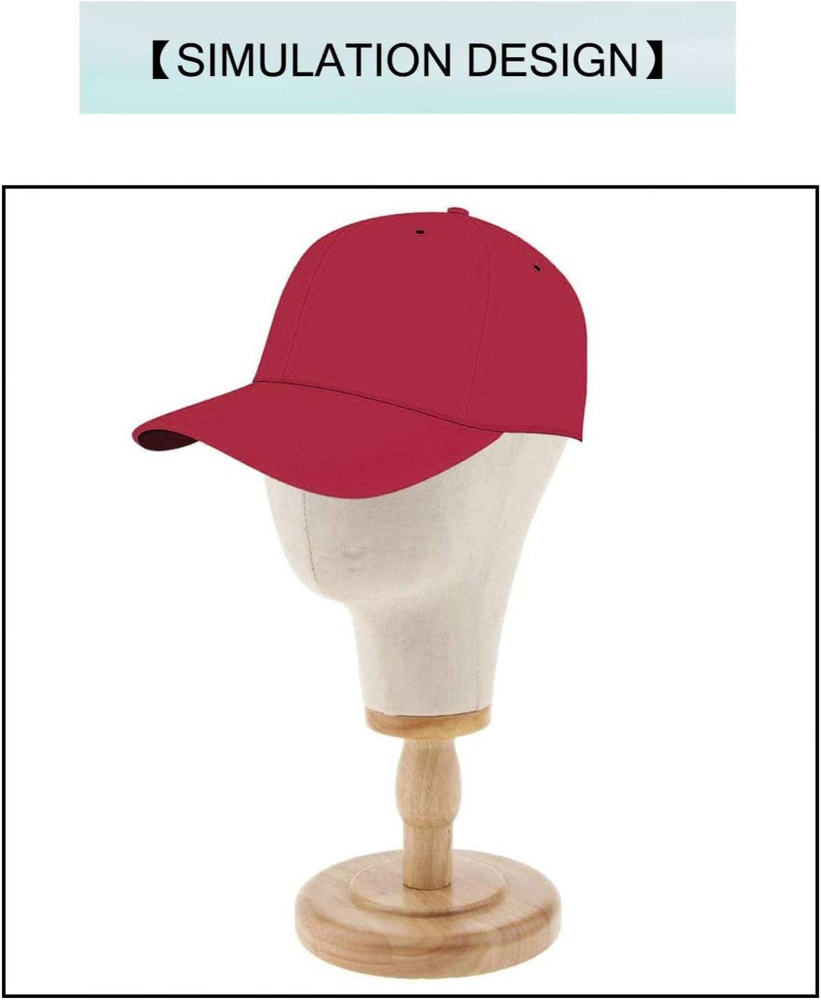 Blesiya 21 Inch Canvas Block Mannequin Head Afro Manikin Model with Wood Stand Hat Display Styling Wigs Making for Salon Shop Showcase Home image number 1