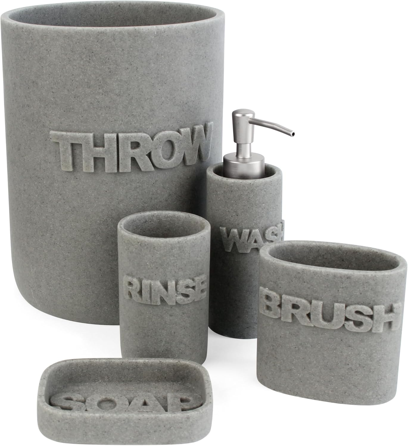 Splash Home Wash Bathroom Tumbler, Medium, Grey image number 1