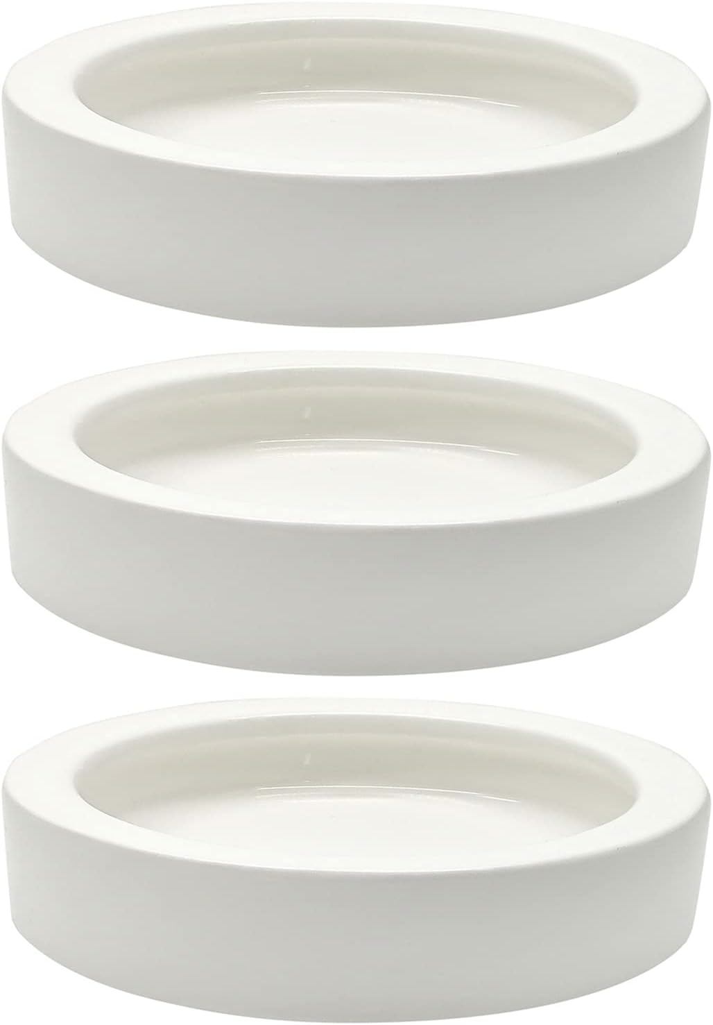 Ihomeset 3 Pcs Reptile Food Bowl with Feeding Tongs, Ceramic Water Feeder Bowl for Lizard Anoles Bearded Dragons Crested Gecko Hermit Crabs Triangular, White, 2.7 Inch image number 2