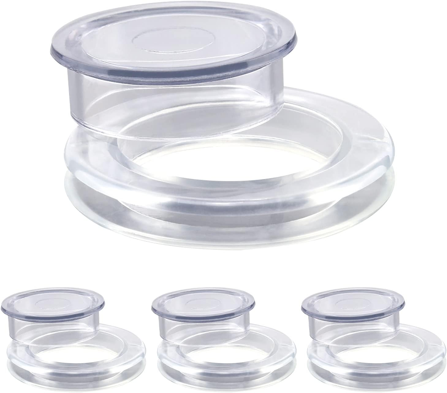 AIEX 2 Inch 2 Set Patio Table Umbrella Hole Ring and Cap Set Silicone Transparent Including 2 Rings and 2 Stoppers image number 3