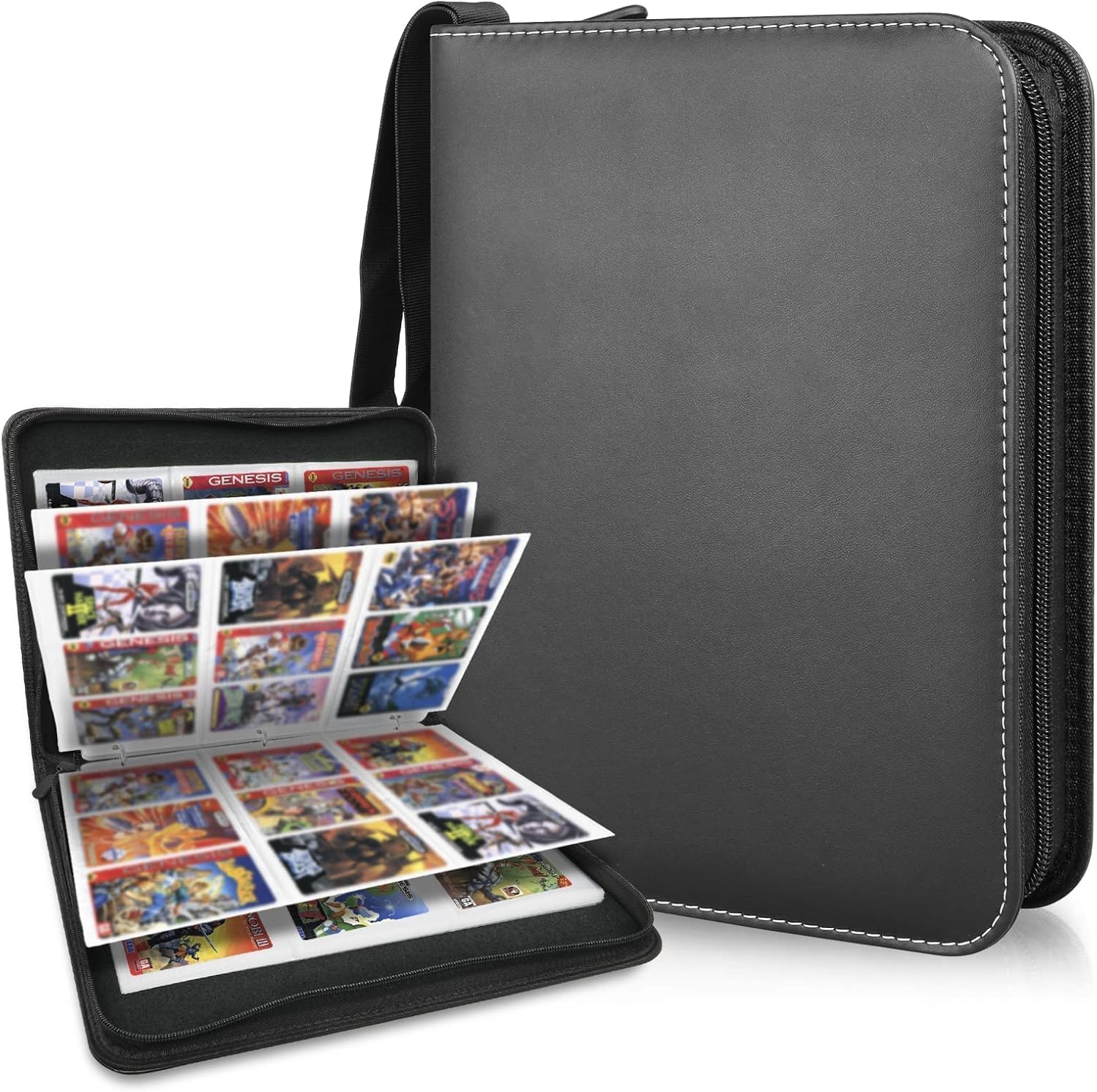 1440 Pockets Trading Card Binder, 9 Pocket Top Loader Playing Card Holder Trading Card Album with 80 Removable Card Sleeves, Trading Card Storage for TCG Pokemon Yoto Soccer Cards Folder image number 6