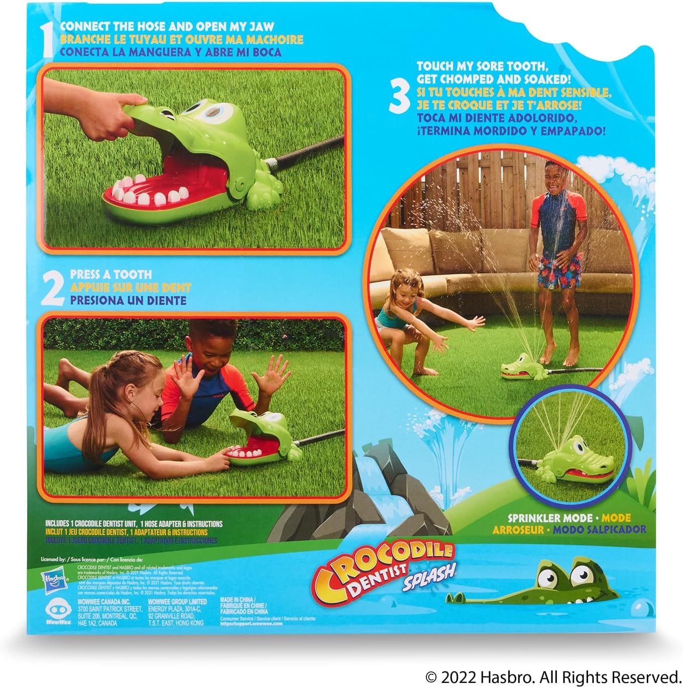 Hasbro Crocodile Dentist Splash Water Game for Kids &ndash; Backyard Sprinkler Outdoor Games for Summer Fun image number 6