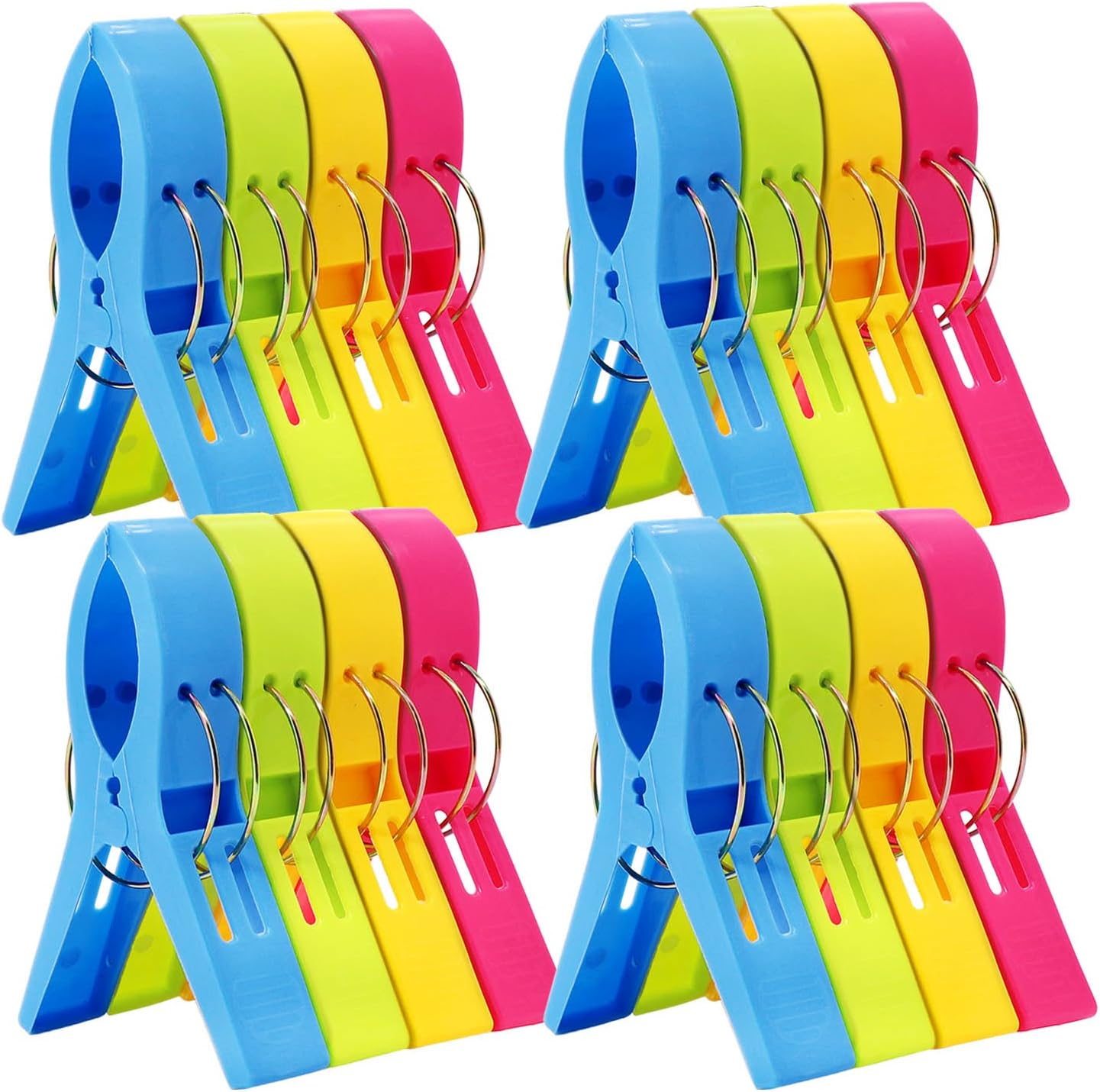 Beach Chair Towel Clips-Cruise Essentials, Pool Chair Clips Large Hanging Clip Clamps Beach Towel Holder Clothes Pegs to Keep Your Towel from Blowing Away, Vacation Beach Must Have (8 Pack)