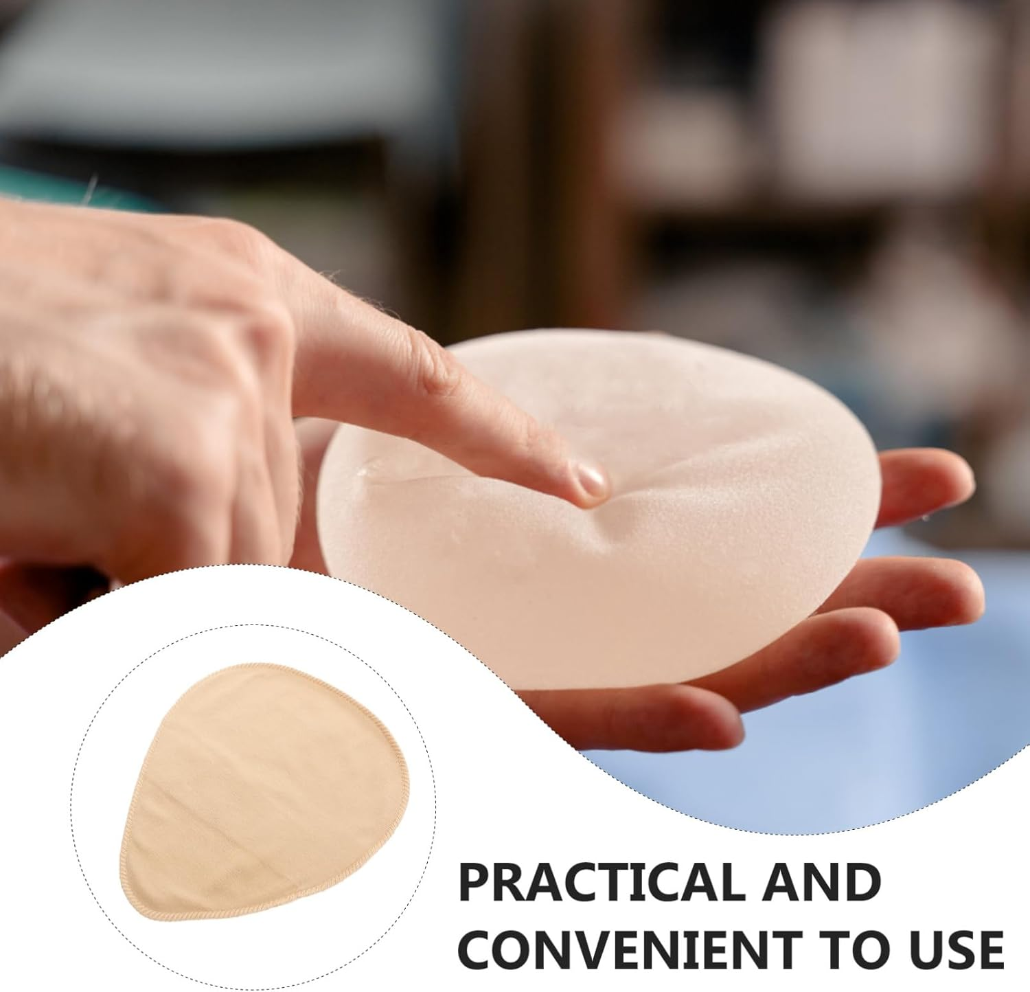 Bra Insert Sleeve Prosthesis Cover Cotton Protective Bra Pad Sleeve Skin Color L Size for Women Breast Form Protection in Everyday Wear