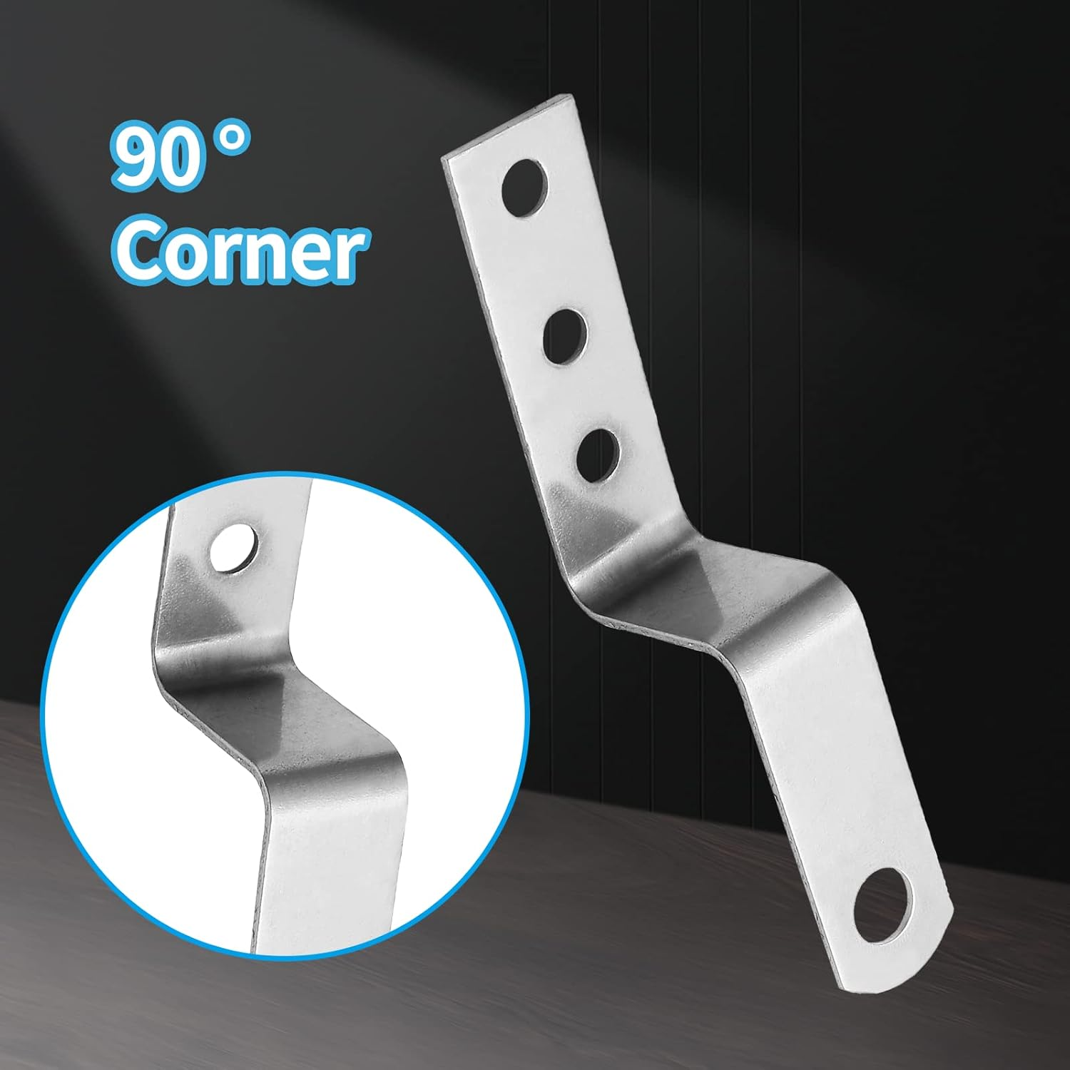 Bivethoi 15Pcs Metal Z Angle Brackets 1 Inch / 25Mm, Corner Mounting Shelf Brace with Screws, Furniture Fastener Photo Frame Brace Accessories image number 6