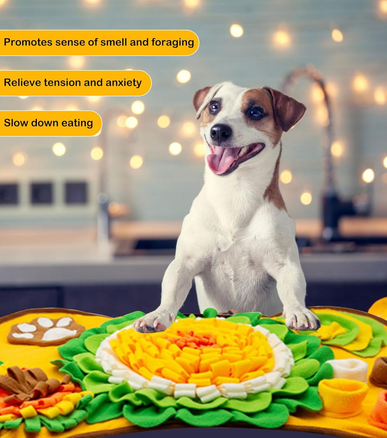 Sniffing Rug for Dogs, Interactive Dogs, Smelling Training, Pet Sniffing Blanket, Intelligence Mat, Feeding Mat, Training Mat for Pets, Dogs, Cats, 64 X 43 Cm image number 4