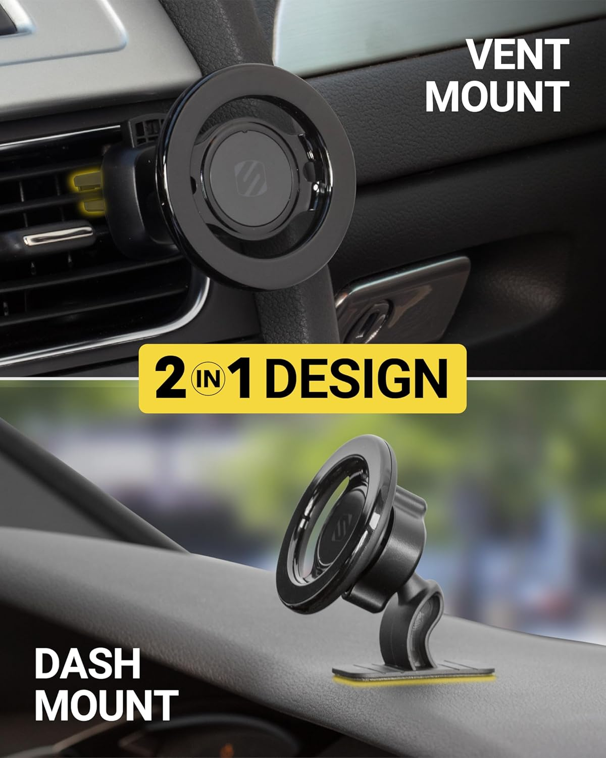 Scosche Magicmount SMSDV Magsafe Car Mount, Magnetic Cell Phone Holder, Phone Stand for Dash/Vent Compatible W/Iphone 15/14/13/12/Pro/Max/Plus/Mini/Mag Safe Accessories, Dashboard/Vent Phone Mount image number 3