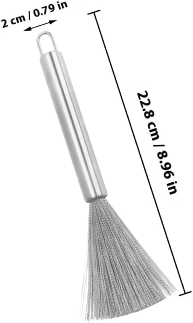 Stainless Steel Brushes, 2 Pcs Multi-Functional Kitchen Scrubber with Long Handle, Cookware Scrubber Brush, Suitable for Removing Stubborn Messes from Cast Iron, Pots, Pans, Grill image number 6