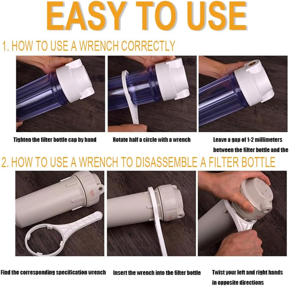 2-Pack Filter System Wrench for 10-Inch Water Purifier Filters &ndash; Durable Spanner Tool with Bottle Opener Function, Compatible with Standard RO Systems & under Sink Filtration