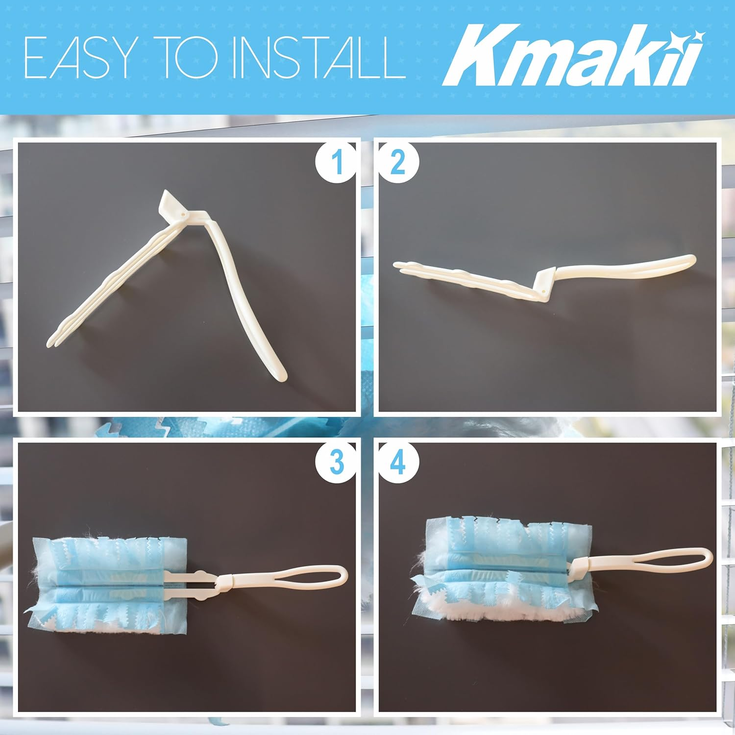 KMAKII Duster Refills Heavy Duty Dusting Heads for Universal Duster Handles Home Cleaning Blue 20 Pack