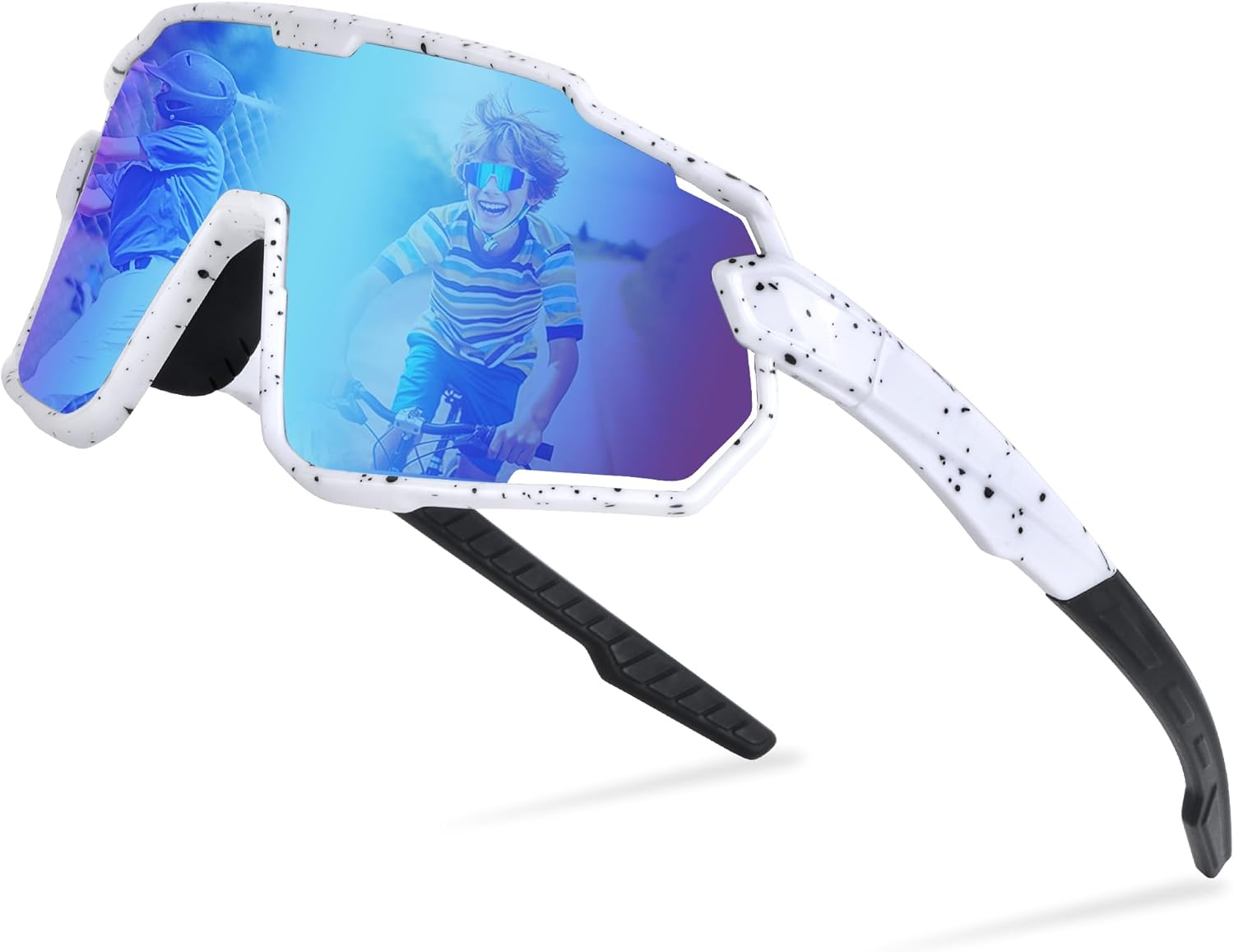 Kids Sunglasses Polarised - UV400 Youth Cycling Sun Glasses for Boys & Girls (Ages 6-15) Children Cycling Cricket Baseball Sports Shades