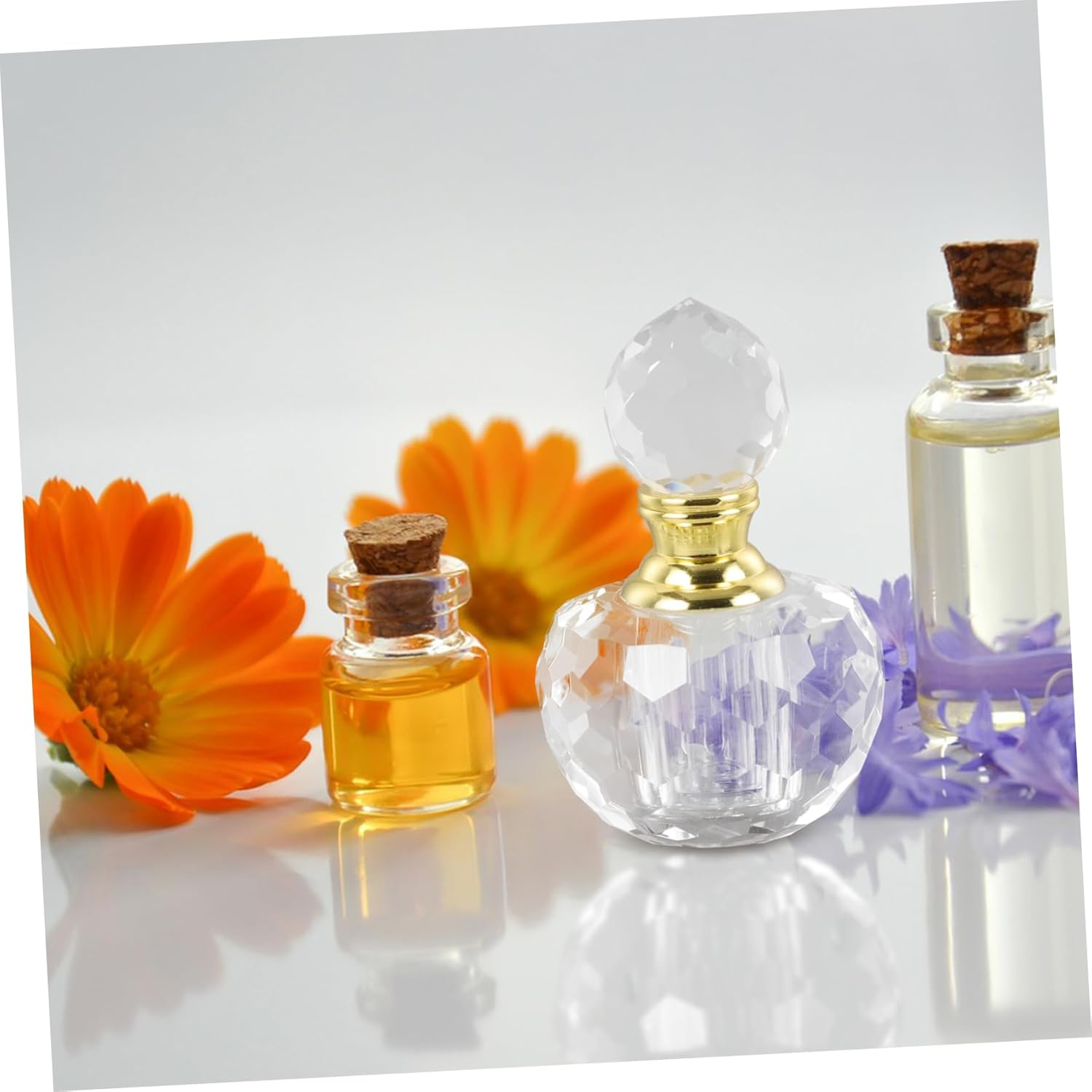 1Ml Refillable Perfume Bottle Crystal Essential Oil Bottle Simple Appearance White Crystal Material Easy to Use Elegant Design for Ladies Daily Use in Living Room image number 1