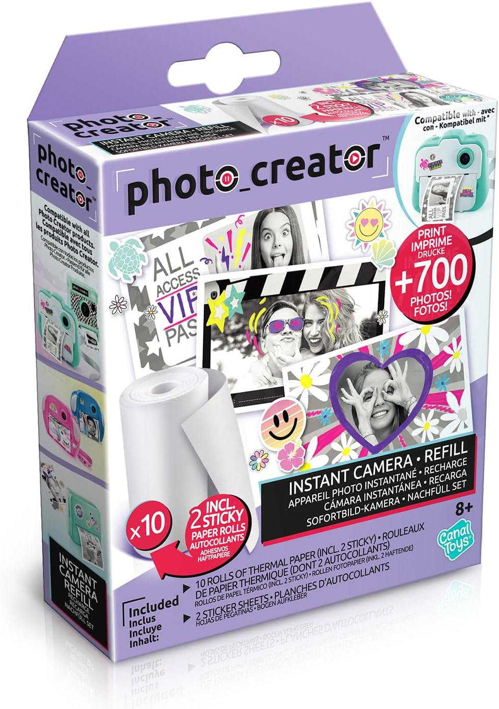 Canal Toys - Photo Creator CLK017 Pocket Printer Set for Smartphone with Markers, Stickers and Thermal Paper Rolls for Instant Printing 1 Portable Printer Blue