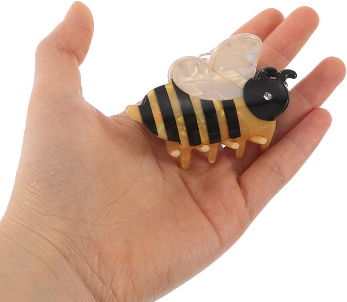 OATIPHO Bee Hair Clips Acetate Cute Claw Clips 6.5Cm Hair Accessories for Women Girls Strong Attachment Protection image number 2