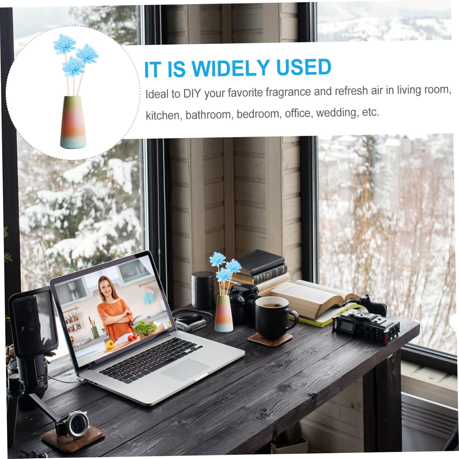 100Pcs Scented Chrysanthemum Aroma Flowers for Diffuser Aromatherapy Accessories Use in Home Spa - Purple image number 7