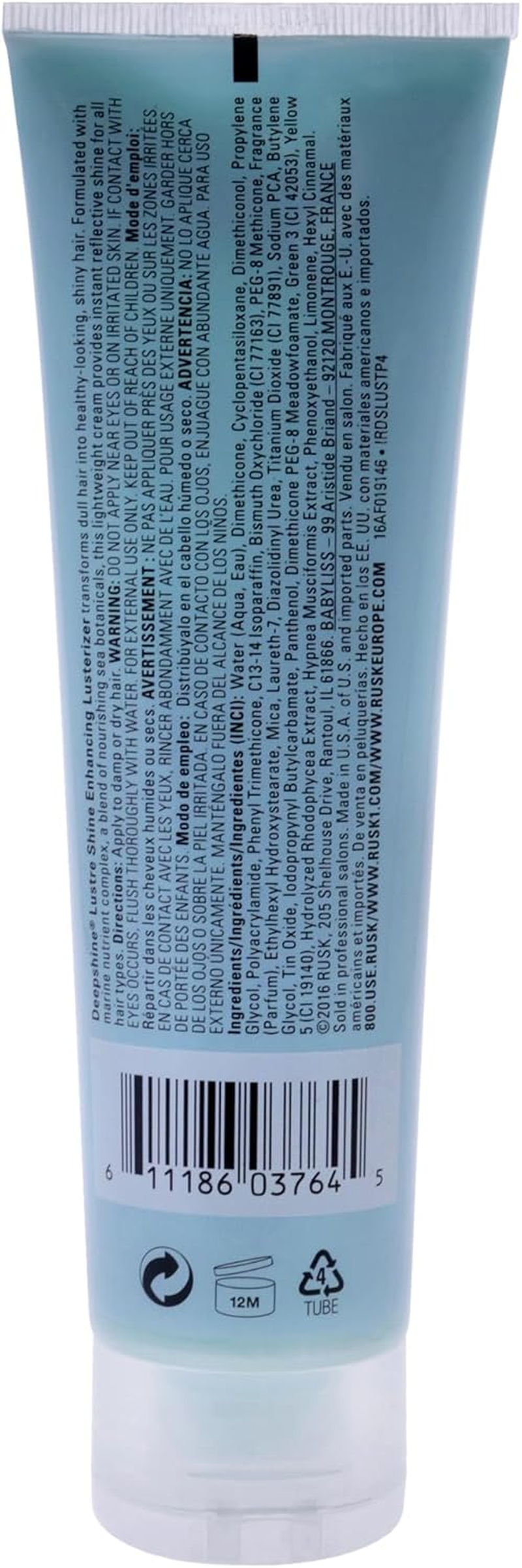 Deepshine Lustre Shine Enhancing Lusterizer by Rusk for Unisex - 4.4 Oz Cream