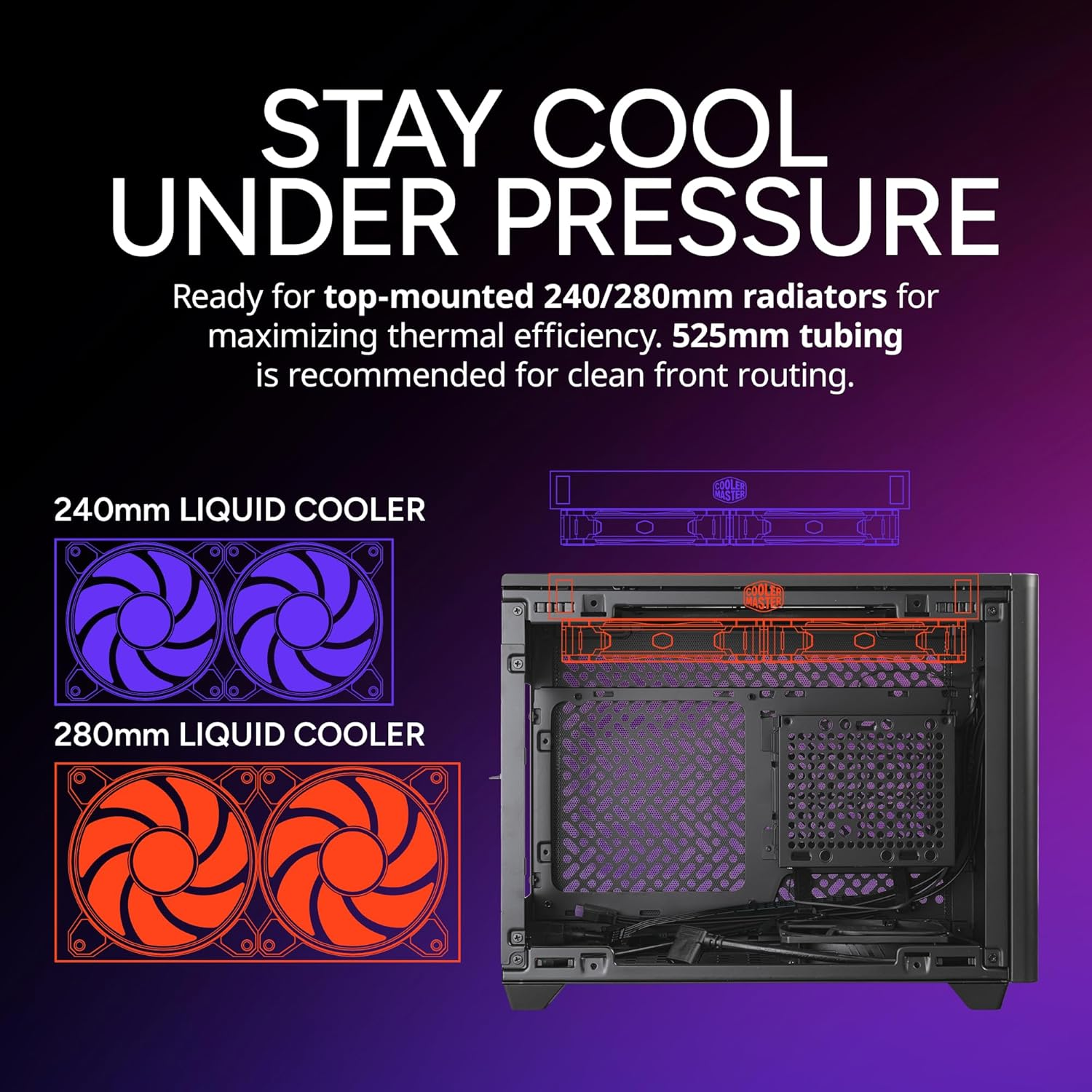Cooler Master NR200P V2 Mini-Itx 18L PC Case, Top-Mount 240Mm|280Mm Liquid Cooler, 356Mm Vertical Mounting 3.5-Slot GPU, Tempered |Vented Panel, USB 3.2 Gen 2X2 Type C (NR200PV2-KCNN-S00) image number 6