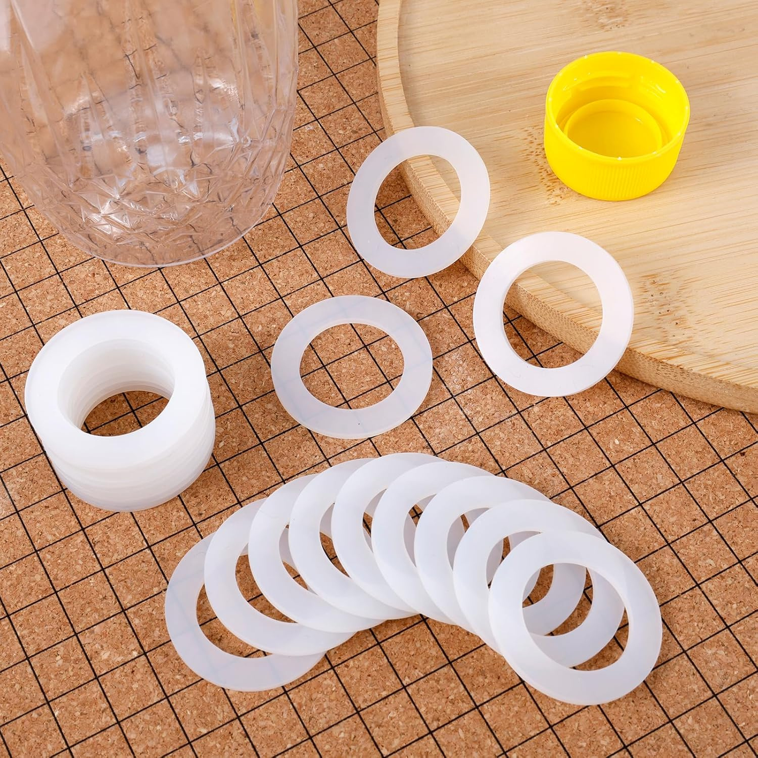 6Pcs Gasket Replacements for Sodastream Bottle, White Silicone Bottle O Ring Compatible with Sodastream Water Bottle Sealing Gasket Replacement for PET Bottle & Plastic Bottle image number 4