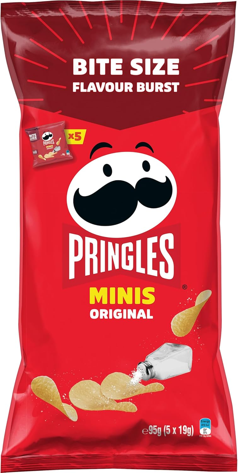 Pringles Minis Original Potato Chips Multipack, 5 Pack (5 X 19G)