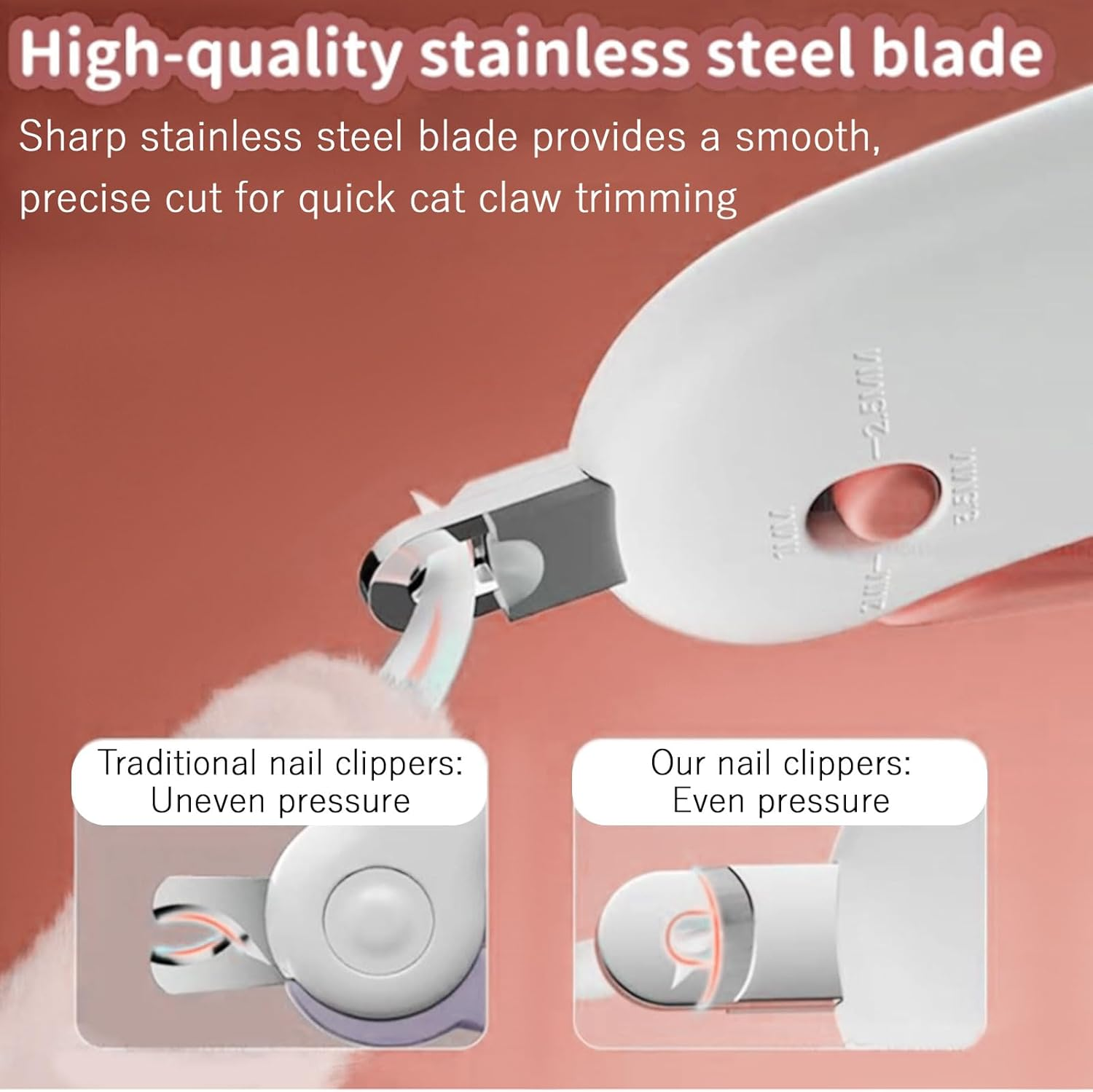 LUPAPA Cat Nail Clippers with Nail File, Adjustable Aperture Cat Nail Trimmer for Pets Claw Care Pet Grooming image number 2