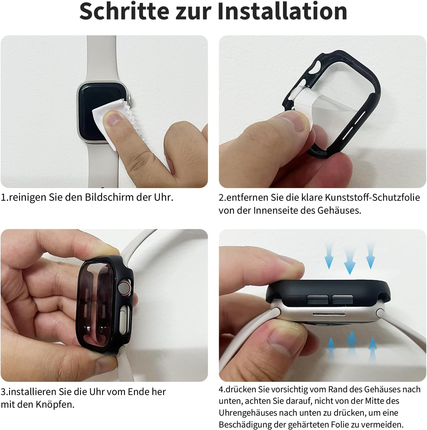 TGKML Pack of 2 Compatible with Apple Watch SE 2/SE/6/5/4 Protective Case with Screen Protector 44 Mm, Hard Case Built-In Scratch-Resistant Tempered Glass Screen Protector for Iwatch 44 Mm, image number 2