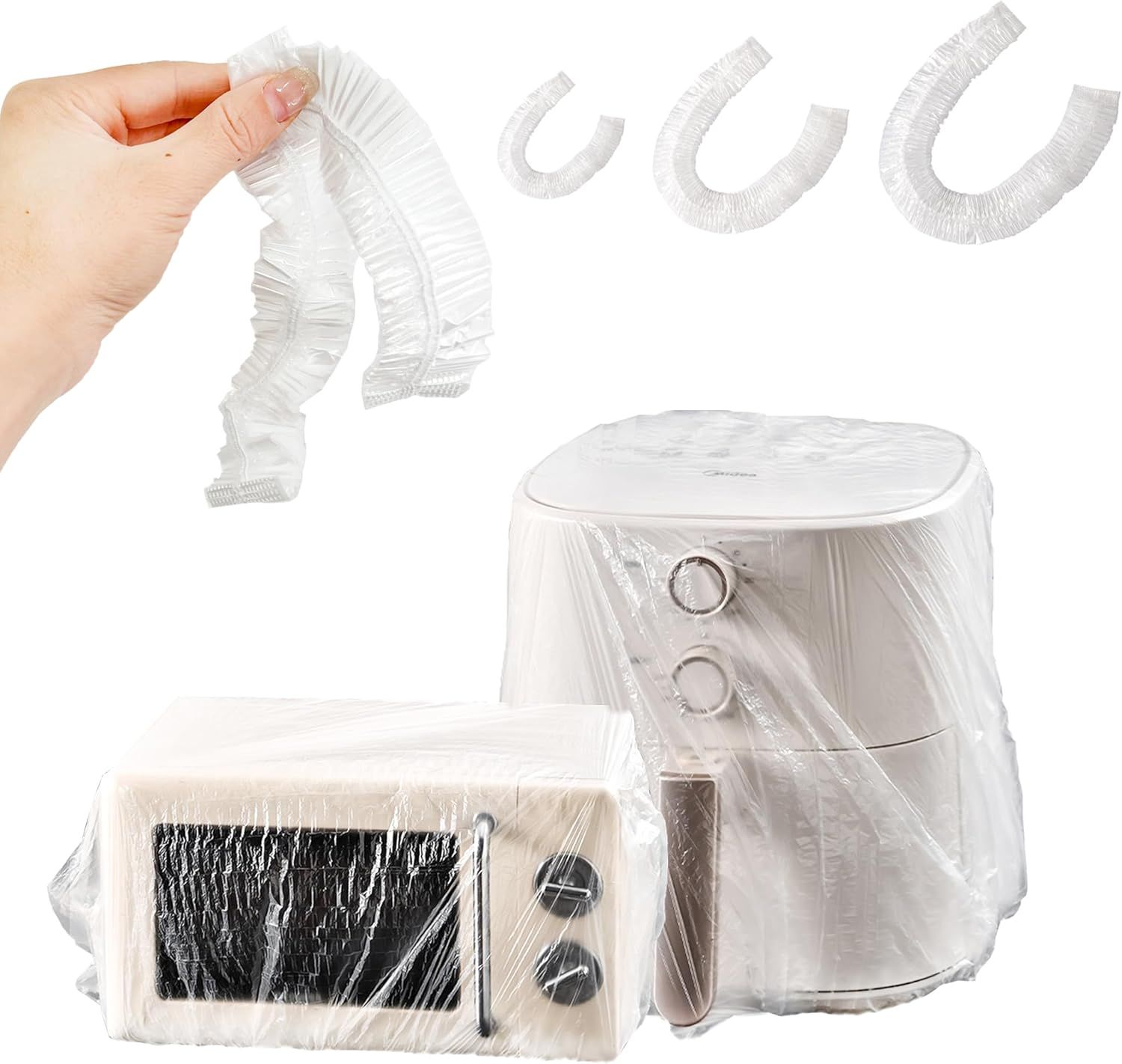 60PCS Clear Kitchen Appliance Covers - Dust Cover Thickened Disposable Blender Covers with Elastic for Small Appliance, Oven, Pressure Cooker, Toaster, Air Fryer, Instant Pot(S, M, L) image number 4