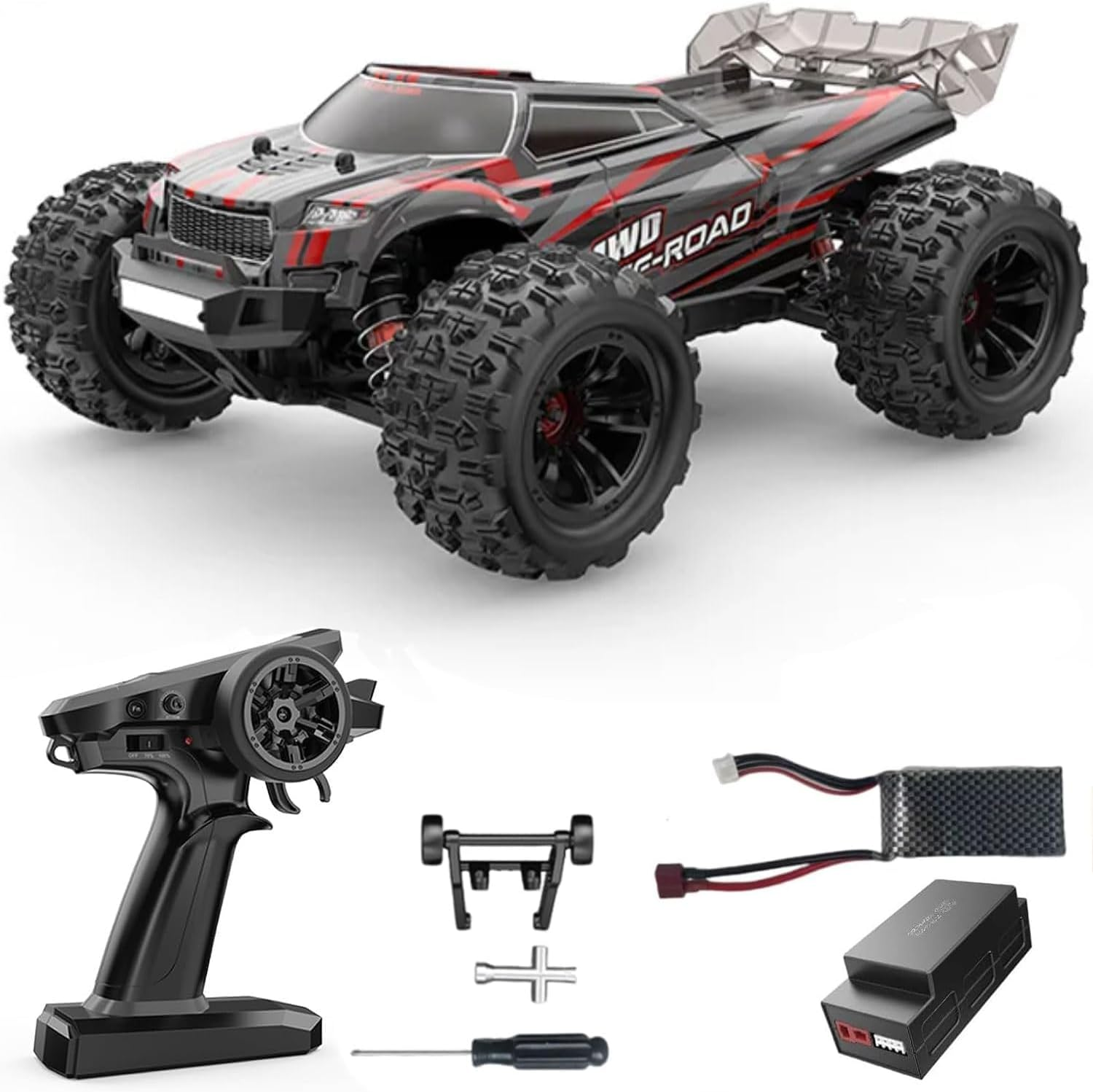 45KM/H 4WD 1/16 High Speed Brushless RC Truck RTR 2.4Ghz Professional Grade RC Vehicle All Terrain Monster Truck Metal Crash Proof Accessories, Suitable for Beginners and Adults