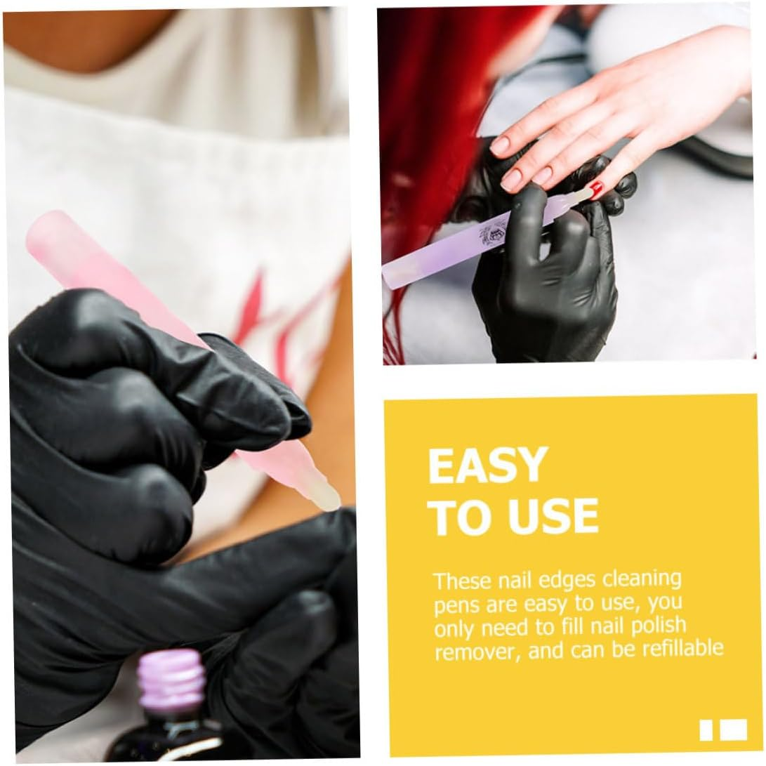 TOPPERFUN 3Pcs Nail Polish Cleaning Pens Manicure Accessory for Precision Edging Easy Correction Removal of Nail Polish image number 1