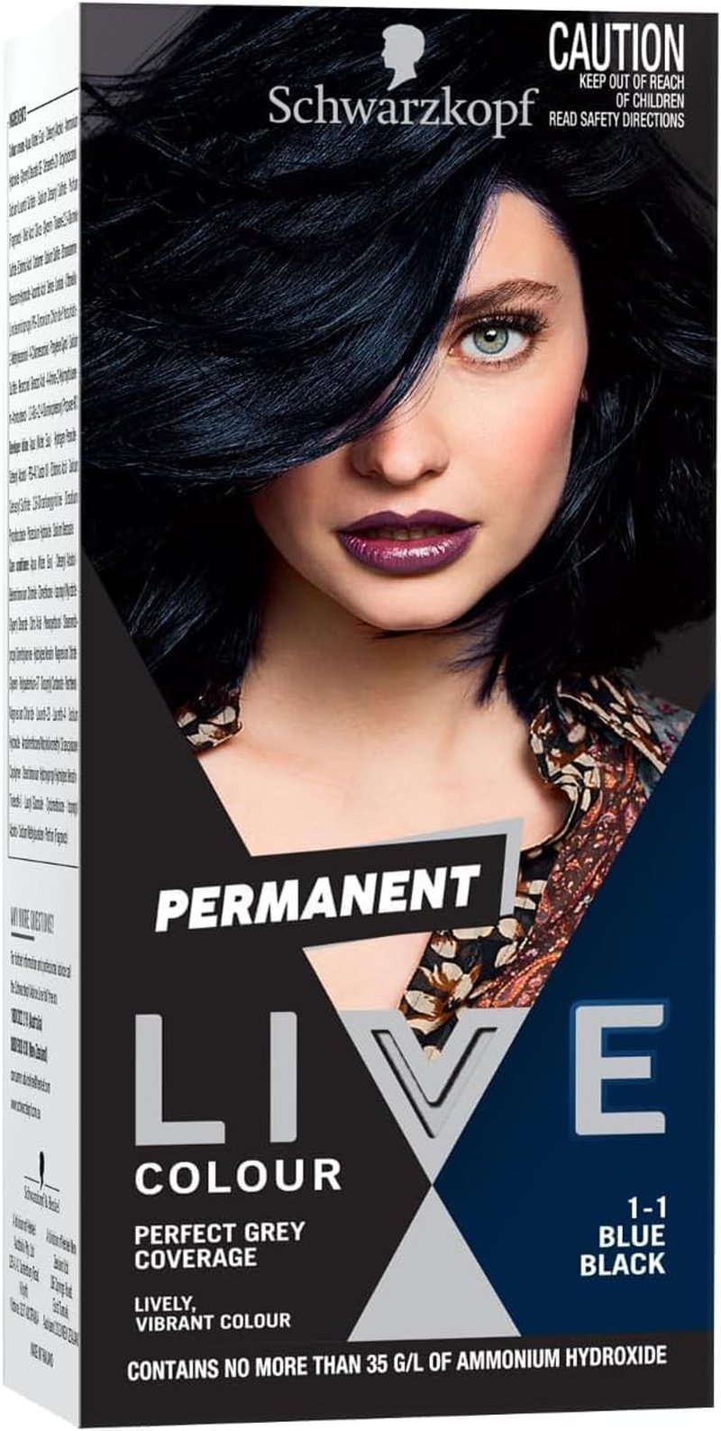 Schwarzkopf LIVE Colour Permanent 1.0 Black (Pack of 2)