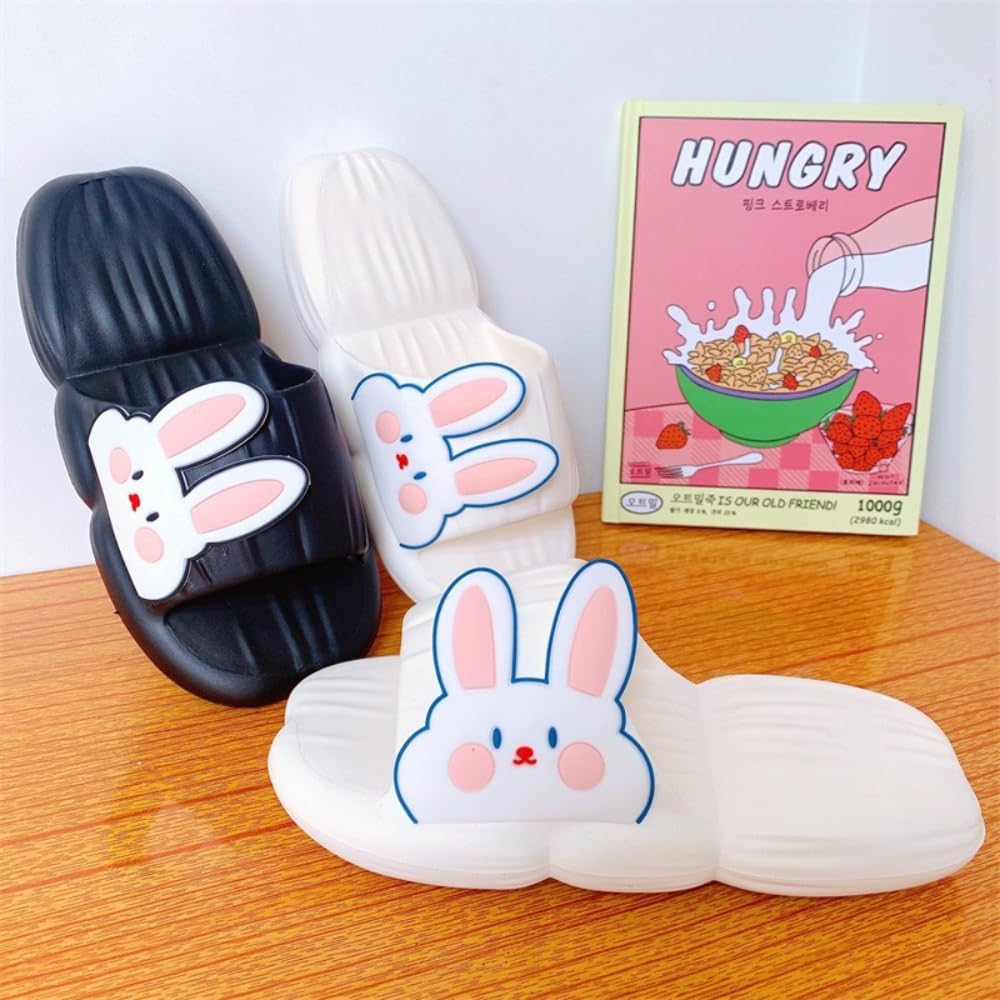 Bunny Slippers Bathroom Slippers Femaler Student Girl Heart Home Deodorant Slippers Soft Cute Platform Rabbit Slippers image number 3