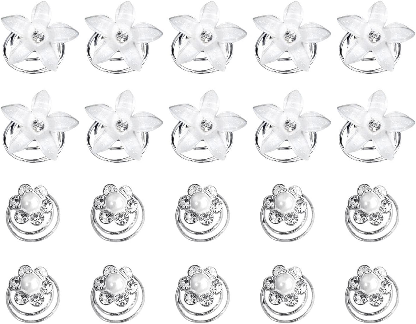 Pack of 20 Flower Hair Pins, Spring Hair Pins, Elee and Simple Hair Accessories, Hairstyle Decorations. image number 5