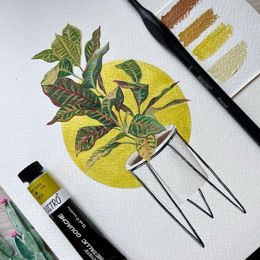 Brustro Artists' Metallic Gouache Set of 18X12Ml image number 6