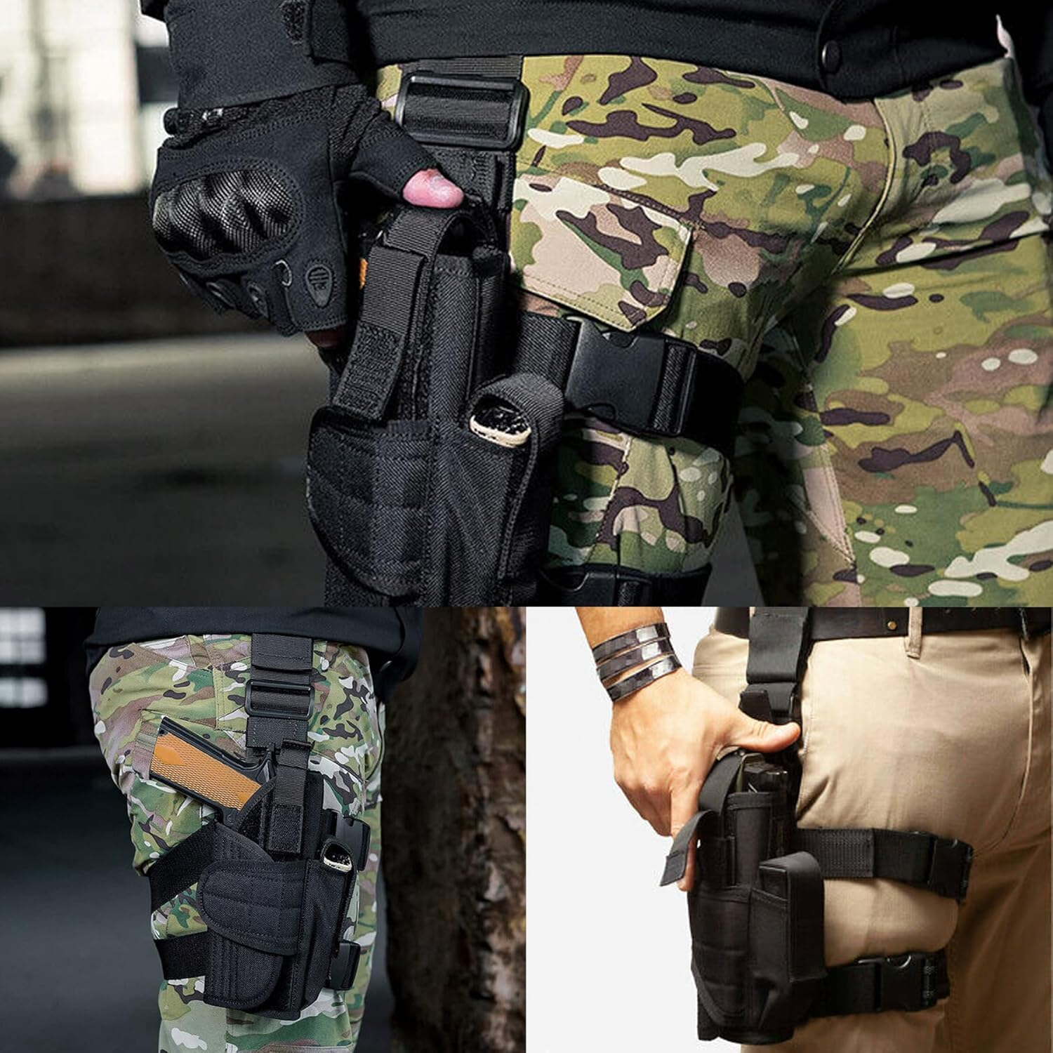 TORMEN Adjustable Tactical Right Leg Pistol Gun Holster,Compatible for Nerf Elite Series Blaster image number 2